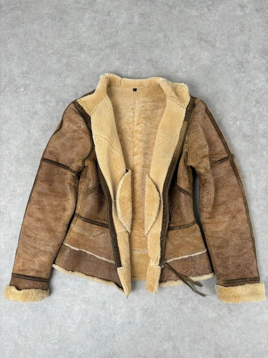 Roberto Cavalli 2000s Roberto Cavalli Brown Pure Shearling Leather Jacket Size XS / US 0-2 / IT 36-38 - 7 Thumbnail