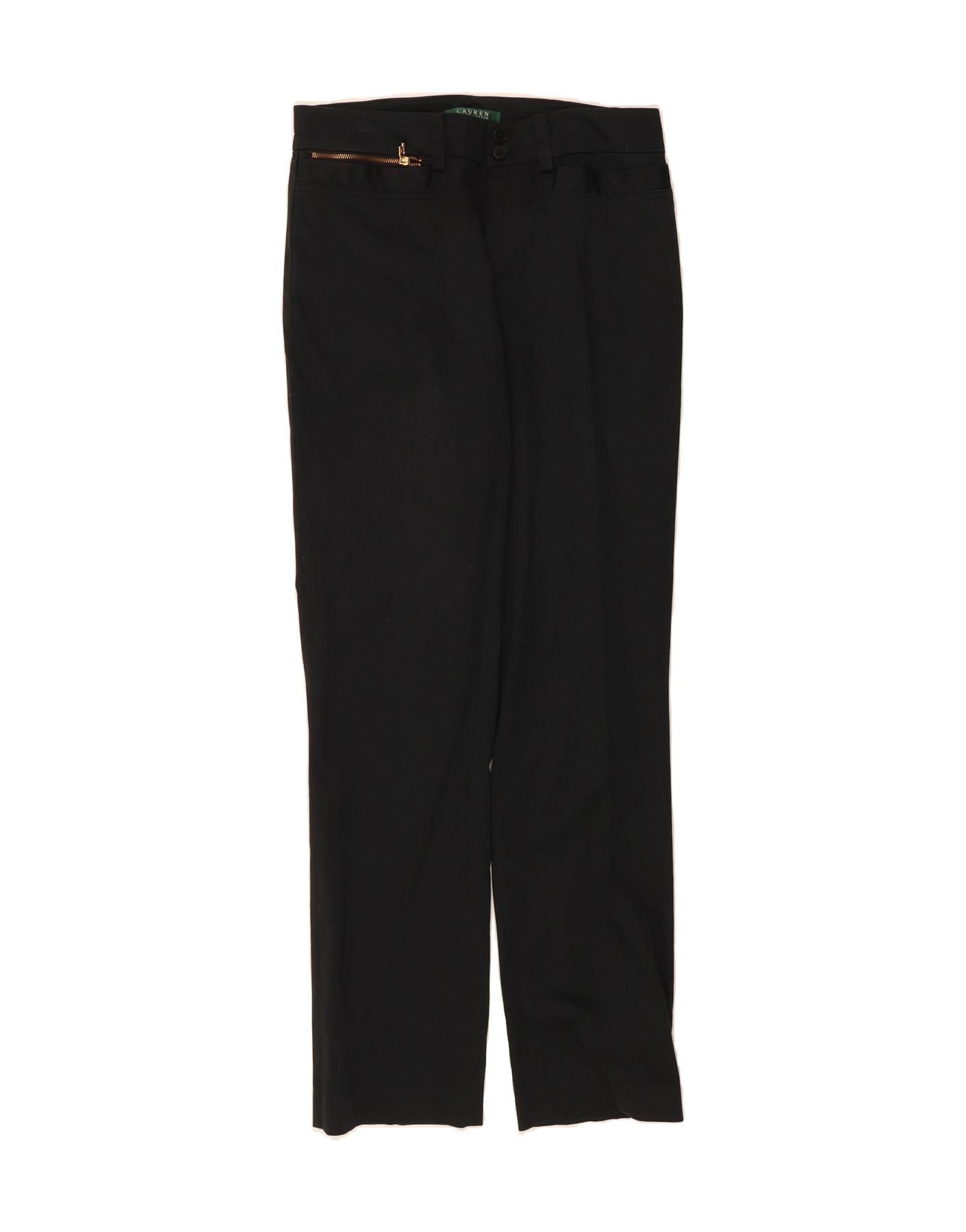 Ralph Lauren Womens Straight Casual Trousers US 4 Small W30 L31 Black Size 25" / US 0 / IT 36 - 1 Thumbnail