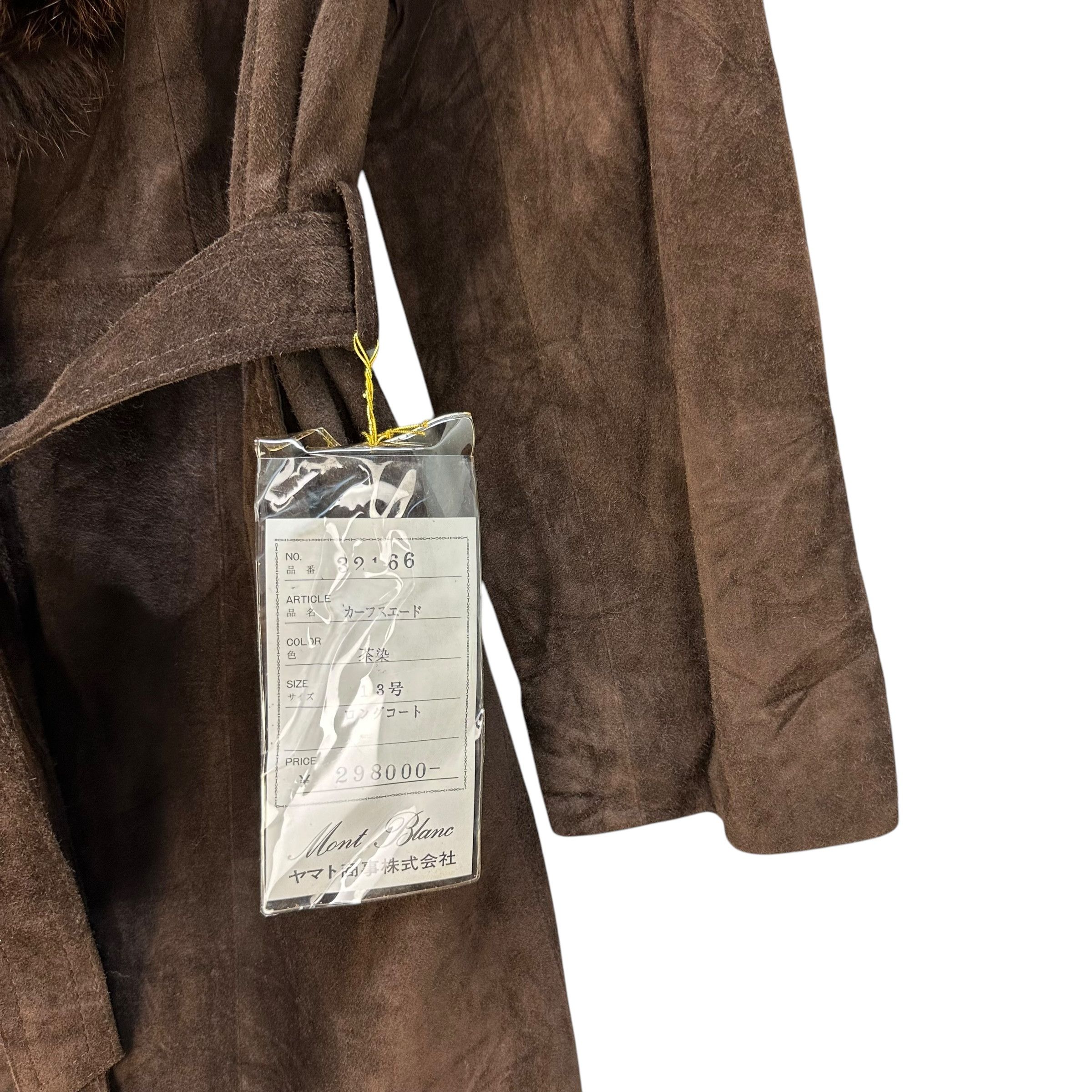 Montblanc 90’s NWT MONT BLANC Fur Shawl Calf Suede Long Coat #A64-1540 Size M / US 6-8 / IT 42-44 - 5 Thumbnail