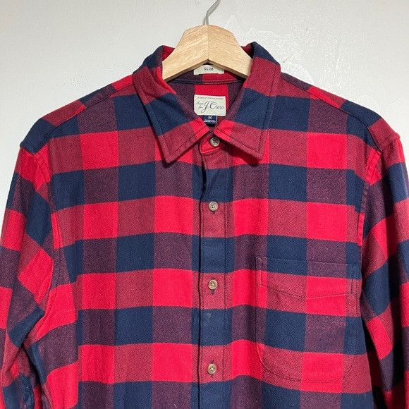 J.Crew J.Crew Red Navy Buffalo Check Shirt Slim Fit Size M Size US M / EU 48-50 / 2 - 3 Thumbnail