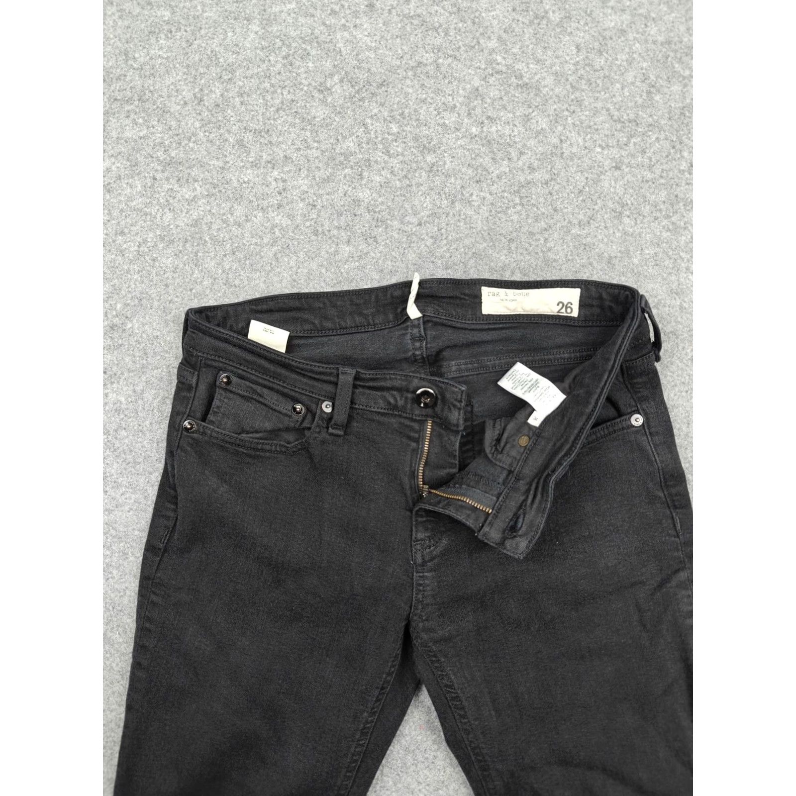 Rag & Bone Rag & bone Jeans Womens 26 Black Low Rise Slim Boyfriend Stretch Denim Shirt? Size 26" / US 2 / IT 38 - 2 Thumbnail
