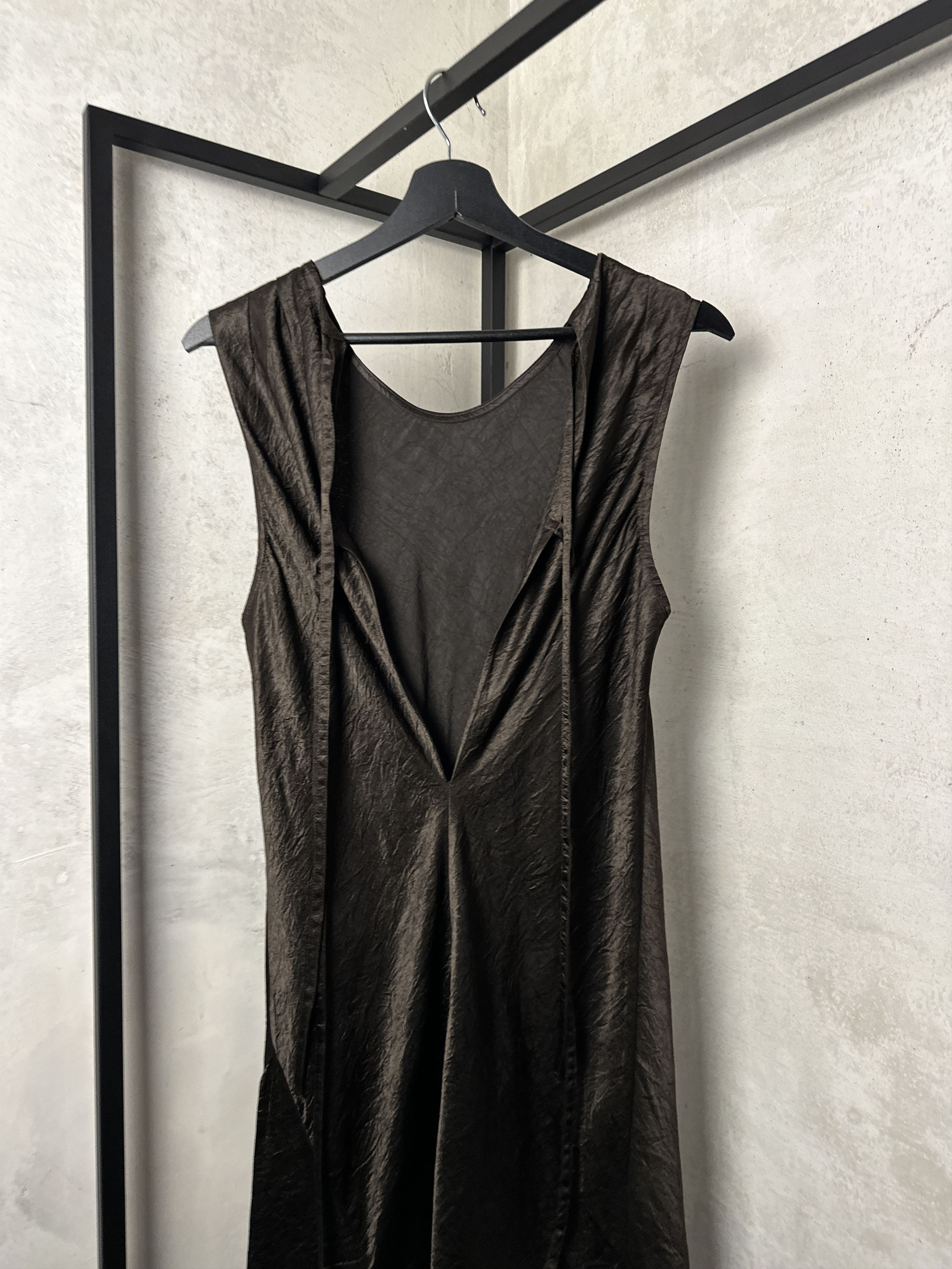 Ann Demeulemeester ANN DEMEULEMEESTER Lambeth Bias Asymmetrical Dress in Cigar Size S / US 4 / IT 40 - 10 Thumbnail