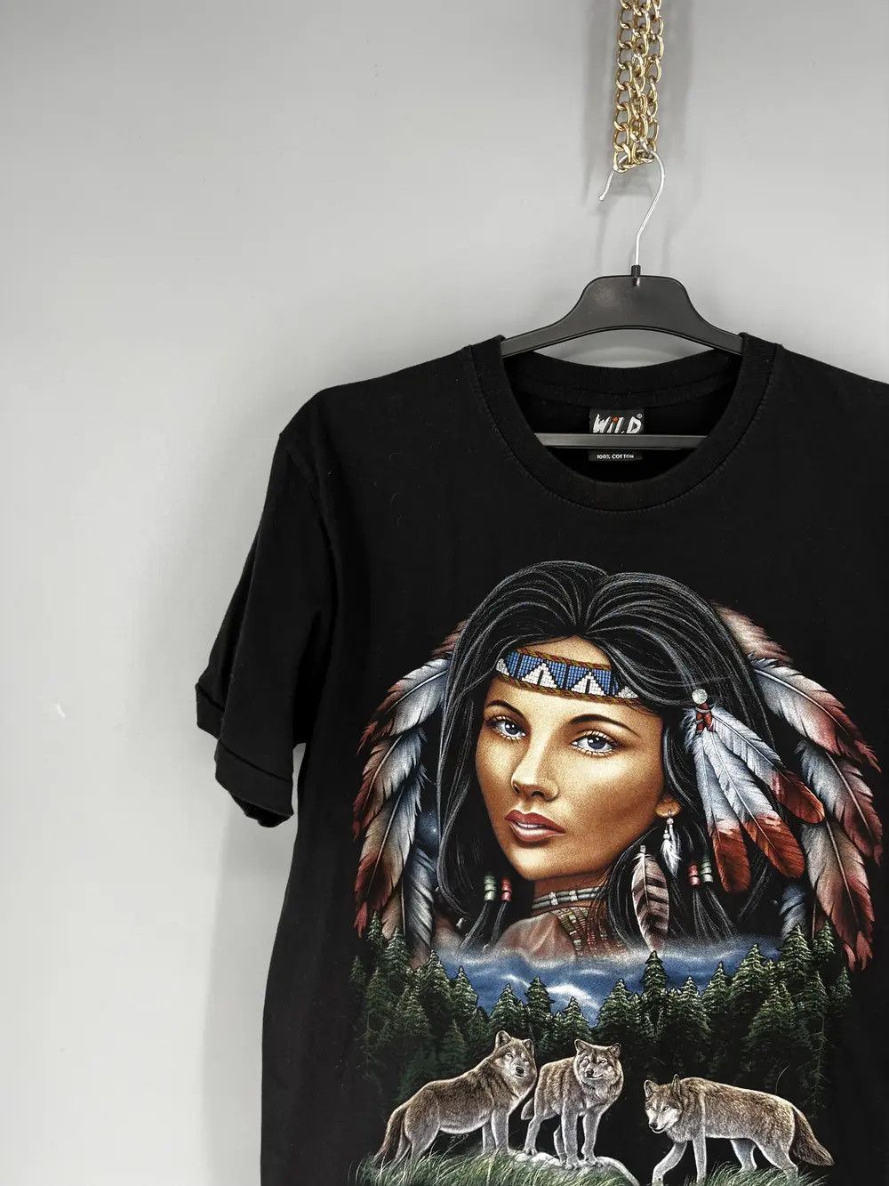 Band Tees × Vintage Donna Maglia RAGAZZA INDIANA NATIVI USA viaggio America moto Size US L / EU 52-54 / 3 - 4 Thumbnail