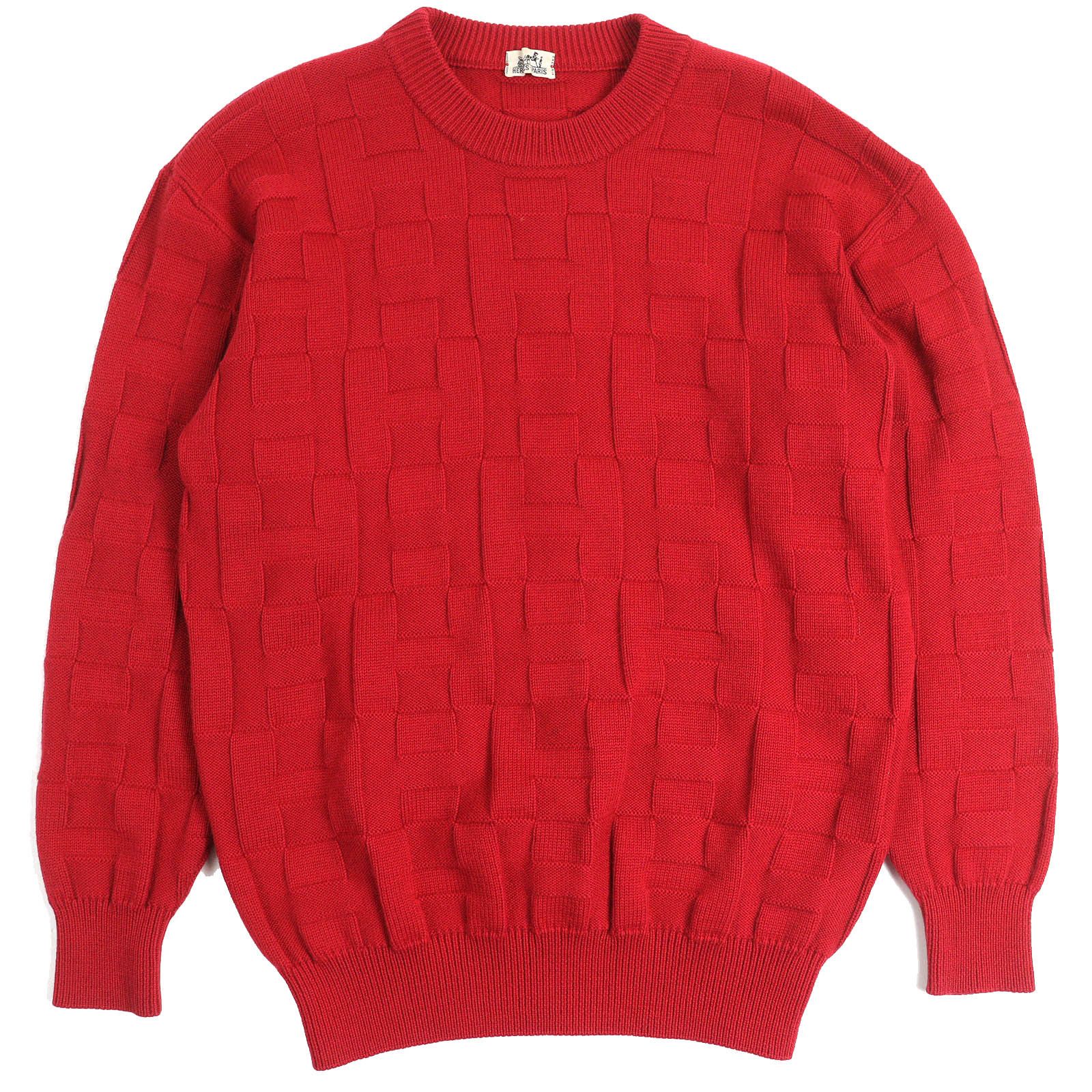 Hermes Hermes Hermes H Pattern Wool Knit Natural Material Tops Size ONE SIZE - 1 Thumbnail