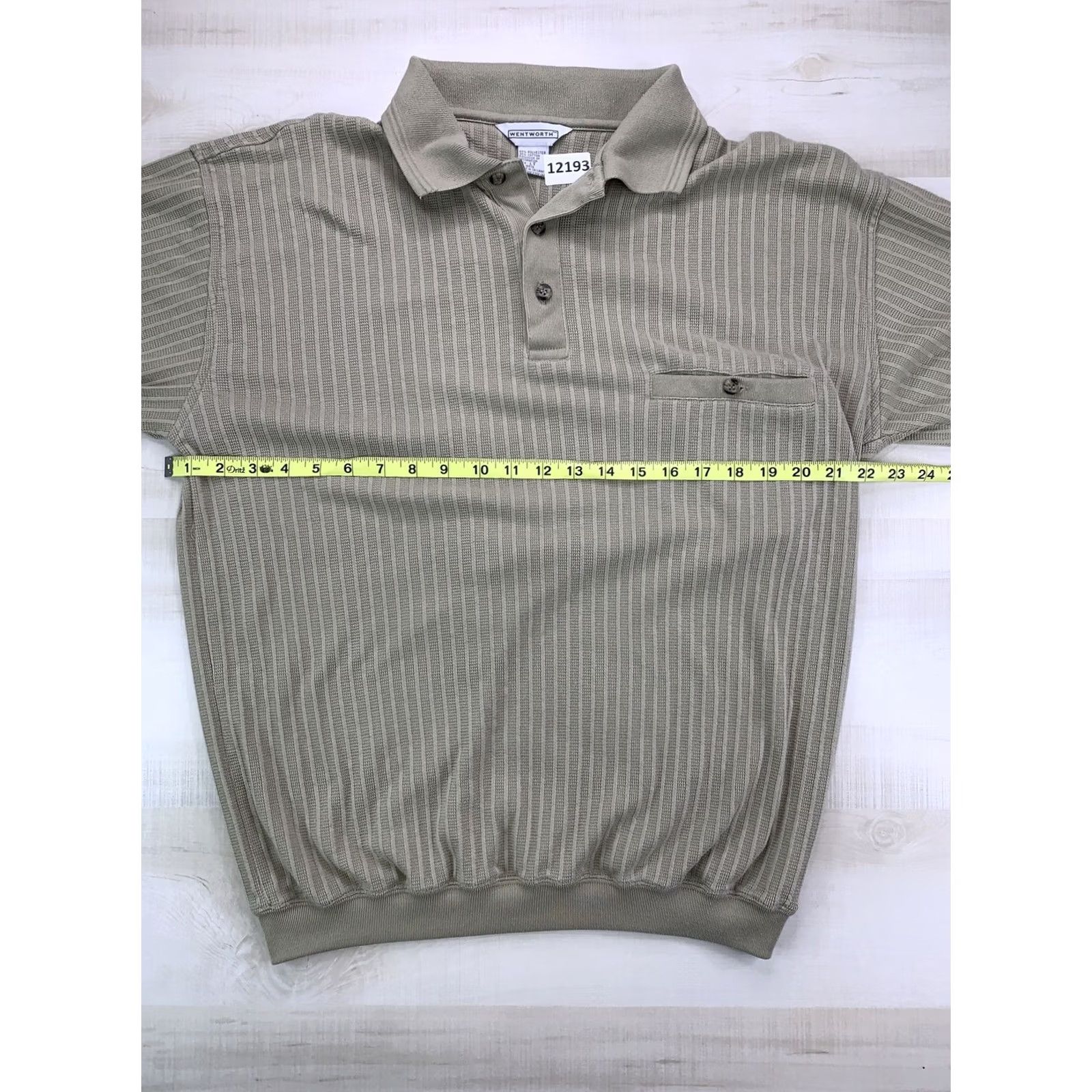 Vintage VINTAGE Wentworth Polo Shirt Mens LT Pocket Front Brown 90s Grunge Retro Cotton Blend | Golf School Walking Slim Fit? Size US L / EU 52-54 / 3 - 3 Thumbnail
