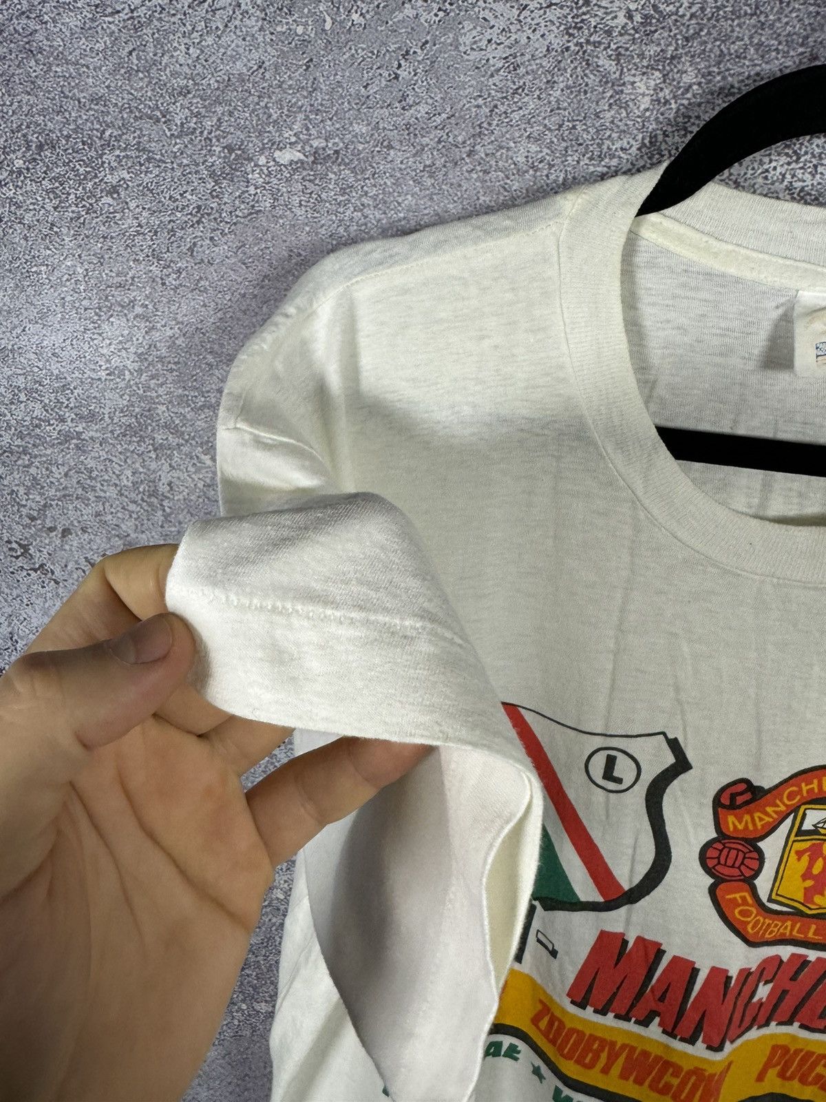 Vintage Manchester United vs Legia 1991 Match Merch T Shirt XLarge Size US XL / EU 56 / 4 - 10 Thumbnail