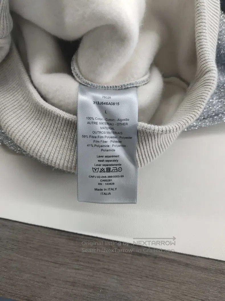 Dior Dior Co-branded grey hooded sweatshirt Size US L / EU 52-54 / 3 - 4 Thumbnail