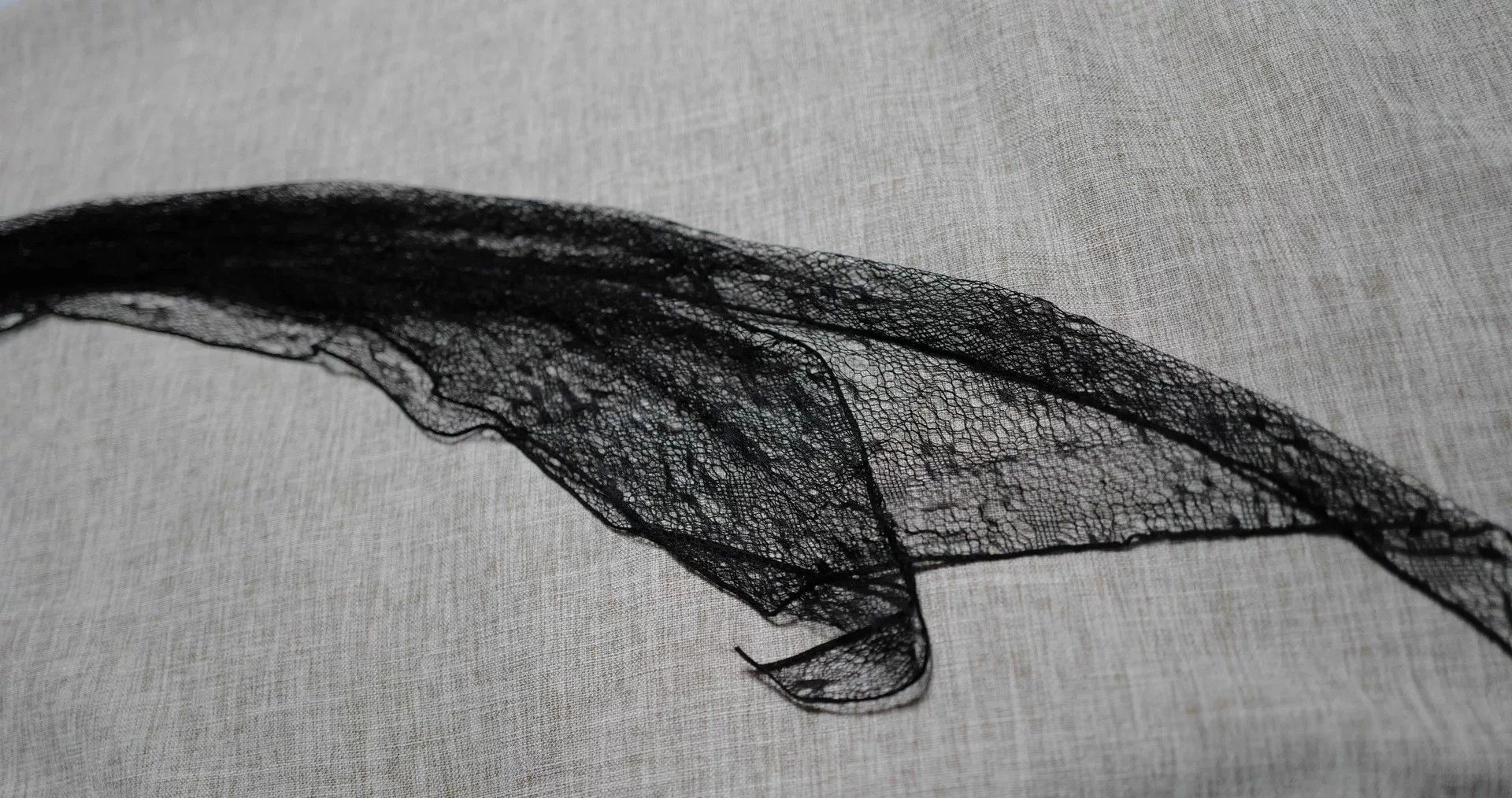 Saint Laurent Paris Saint Laurent Black Lace Bow Tie Scarf Size ONE SIZE - 1 Thumbnail