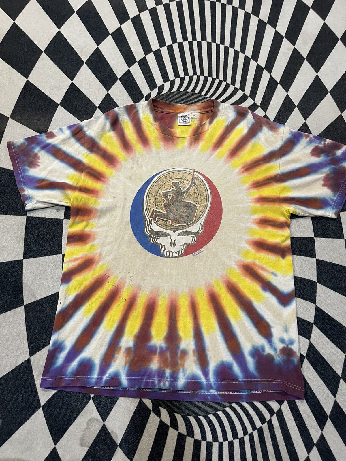 Grateful Dead Vintage 1999 Grateful Dead "Happiness Is Drumming" Tie-Dye Size US L / EU 52-54 / 3 - 2 Thumbnail