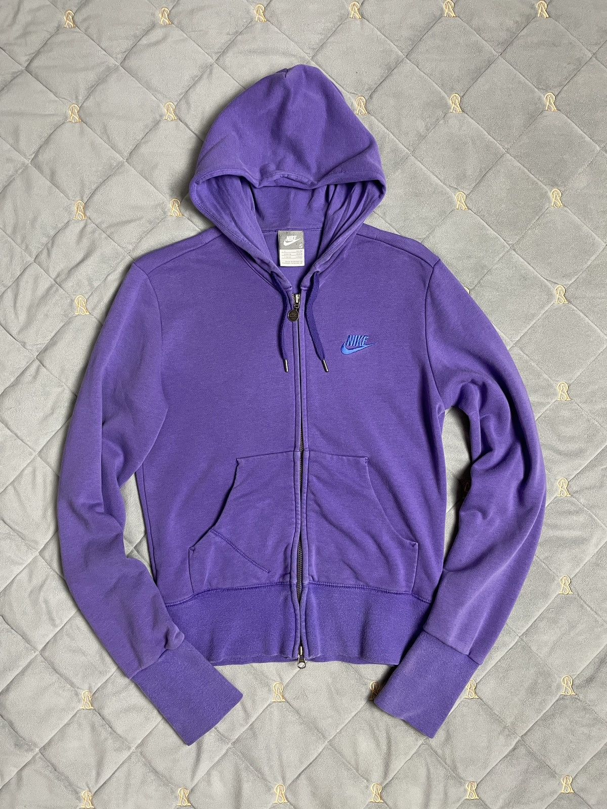 Vintage Vintage Y2K Nike Mini Swoosh Zip Hoodie Purpel Size S / US 4 / IT 40 - 1 Thumbnail