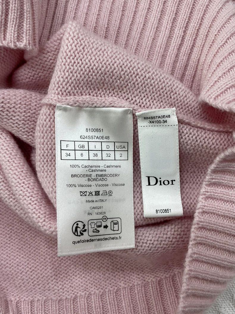Dior Dior 26 new pink cashmere sweater long sleeves Size XXS / US 00 / IT 34 - 5 Thumbnail