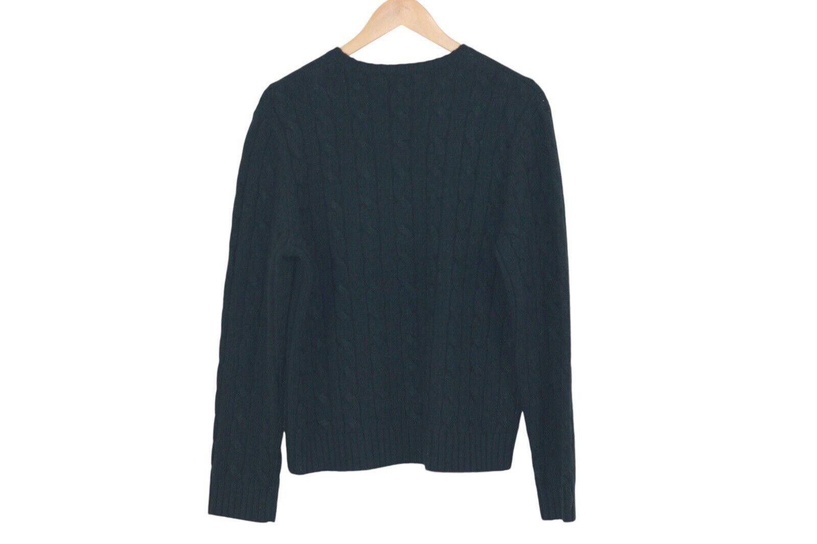 Designer Ralph Lauren Cable Knit Sweater Green Label L Lambs Wool Size L / US 10 / IT 46 - 2 Thumbnail