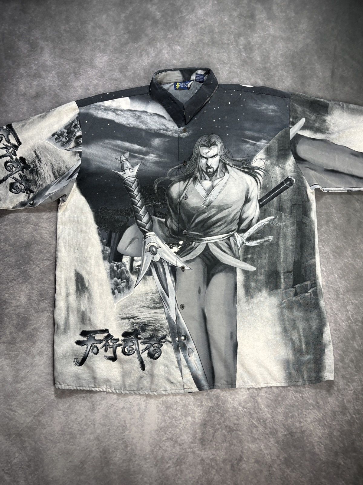 Japanese Brand × Vintage Vintage All Over Print Polo Shortsleeve Anime Edgy Y2K XL Size US XXL / EU 58 / 5 - 2 Thumbnail