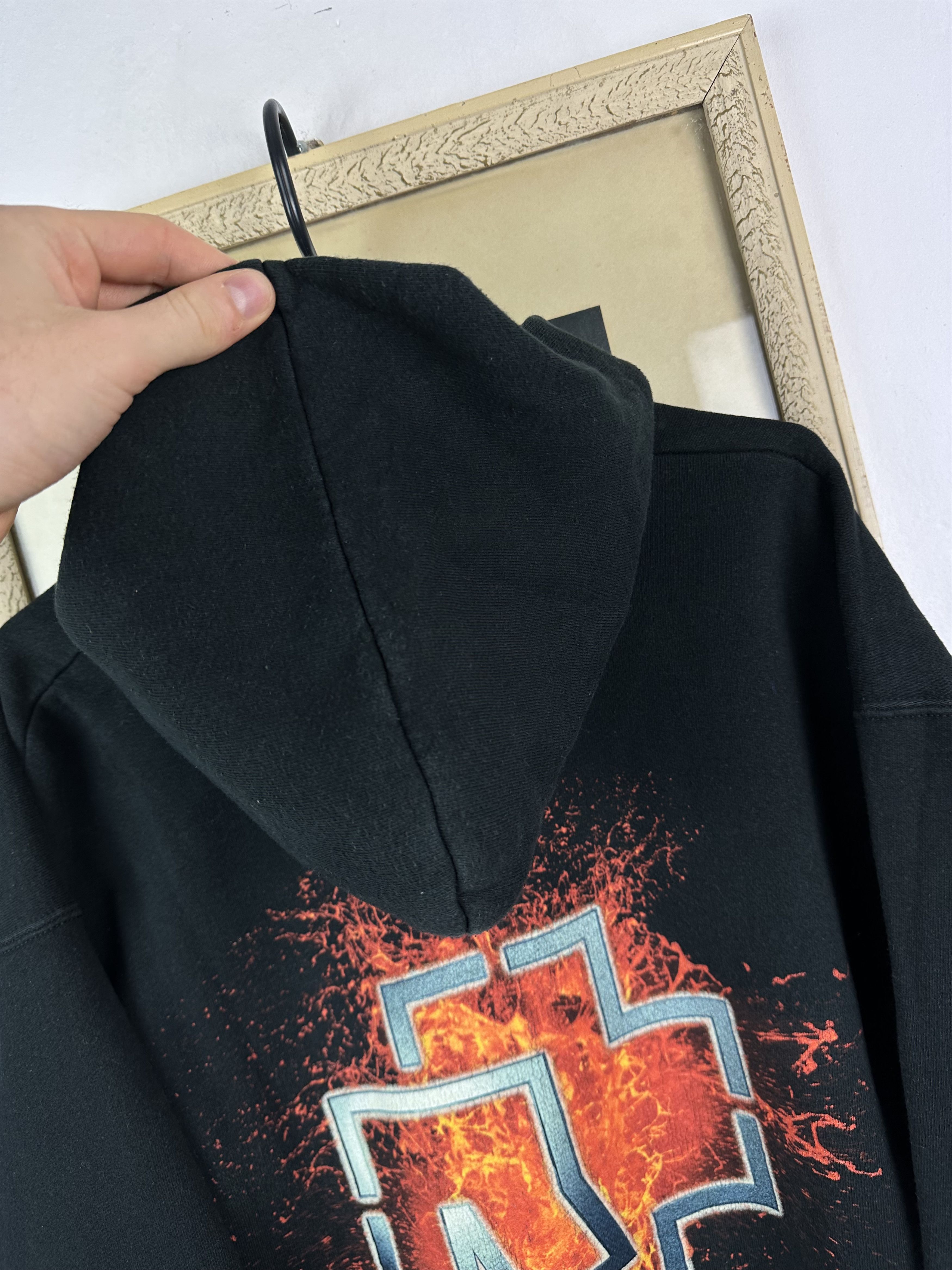 Band Tees × Vintage Vintage 2000's Rammstein Big Logo Hoodie Fire Rare Jacket Size US XL / EU 56 / 4 - 14 Thumbnail