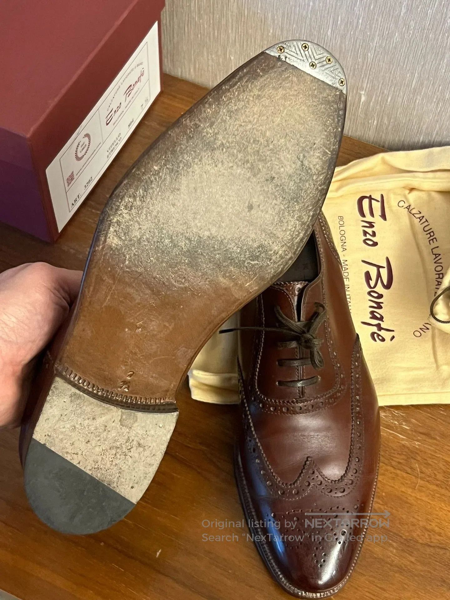 Enzo Bonafe Enzo Bonafe Brown Brogue Leather Shoes. Size US 9.5 / EU 42-43 - 4 Thumbnail