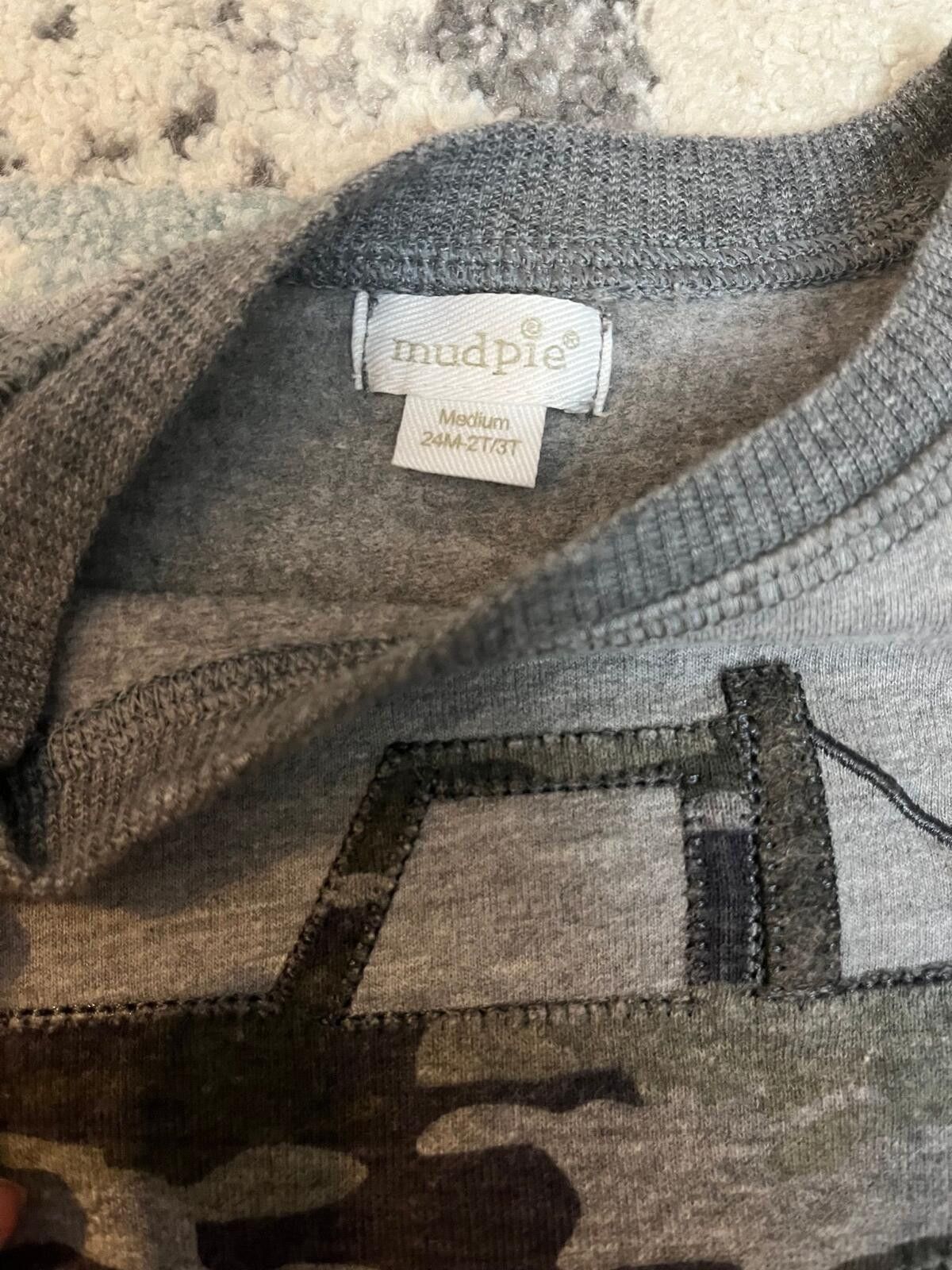 Other Mud Pie Camo Truck Lightweight Sweatshirt Size ONE SIZE - 3 Thumbnail