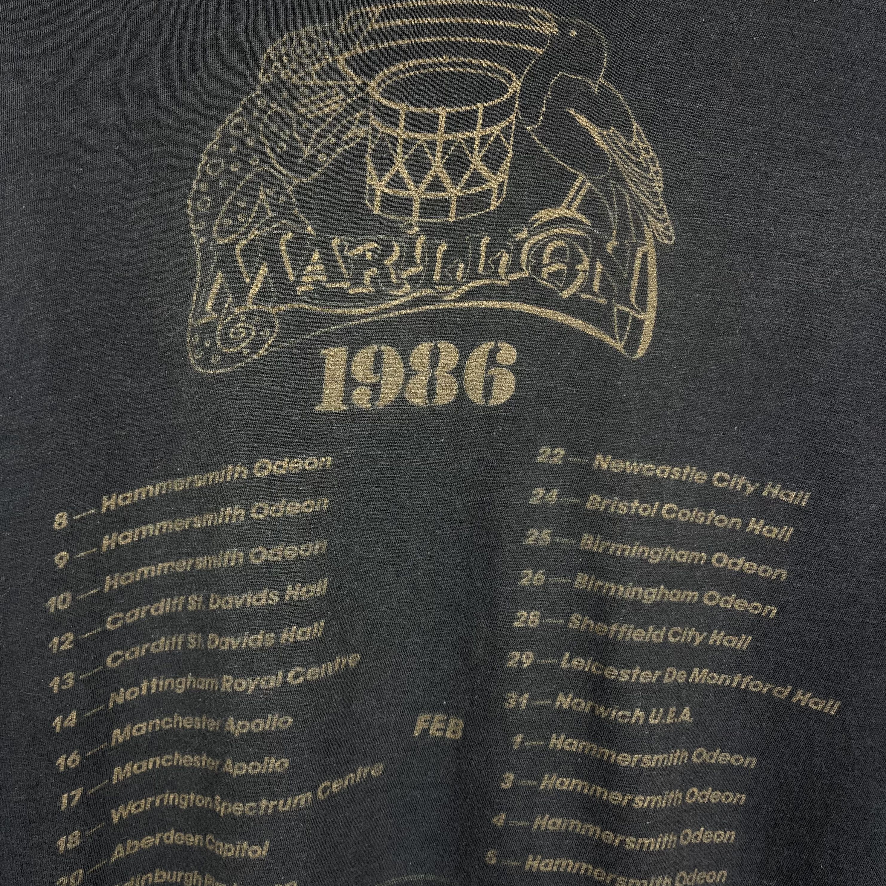 Band Tees Vintage Marillion Tour Rock Band Cropped T Shirt 1986 Size US M / EU 48-50 / 2 - 19 Thumbnail