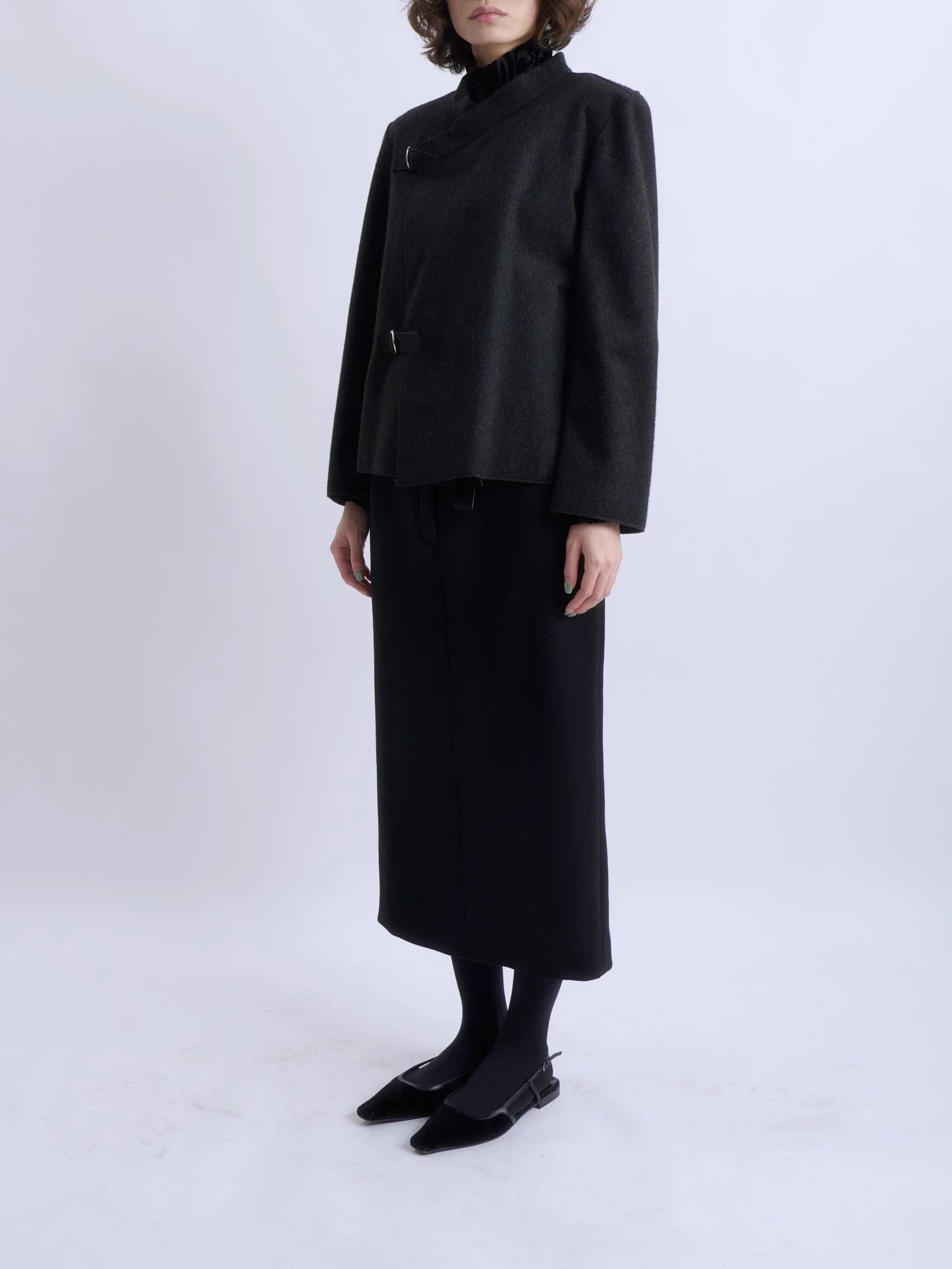 Jil Sander JIL SANDER 2000s German asymmetric wool short jacket Size XS / US 0-2 / IT 36-38 - 2 Thumbnail