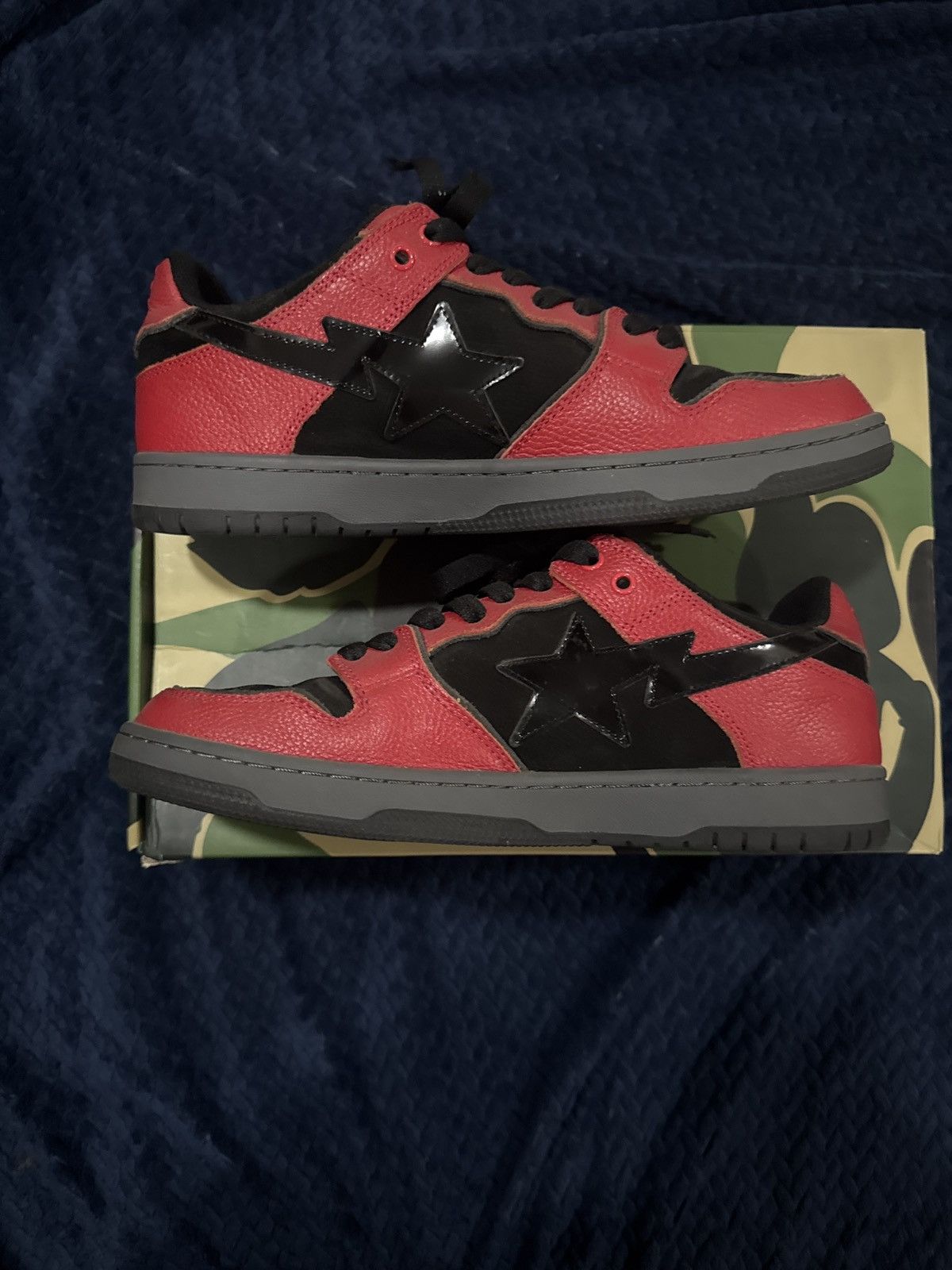 Bape Red And Black Bape Sk8sta Size US 10 / EU 43 - 2 Thumbnail