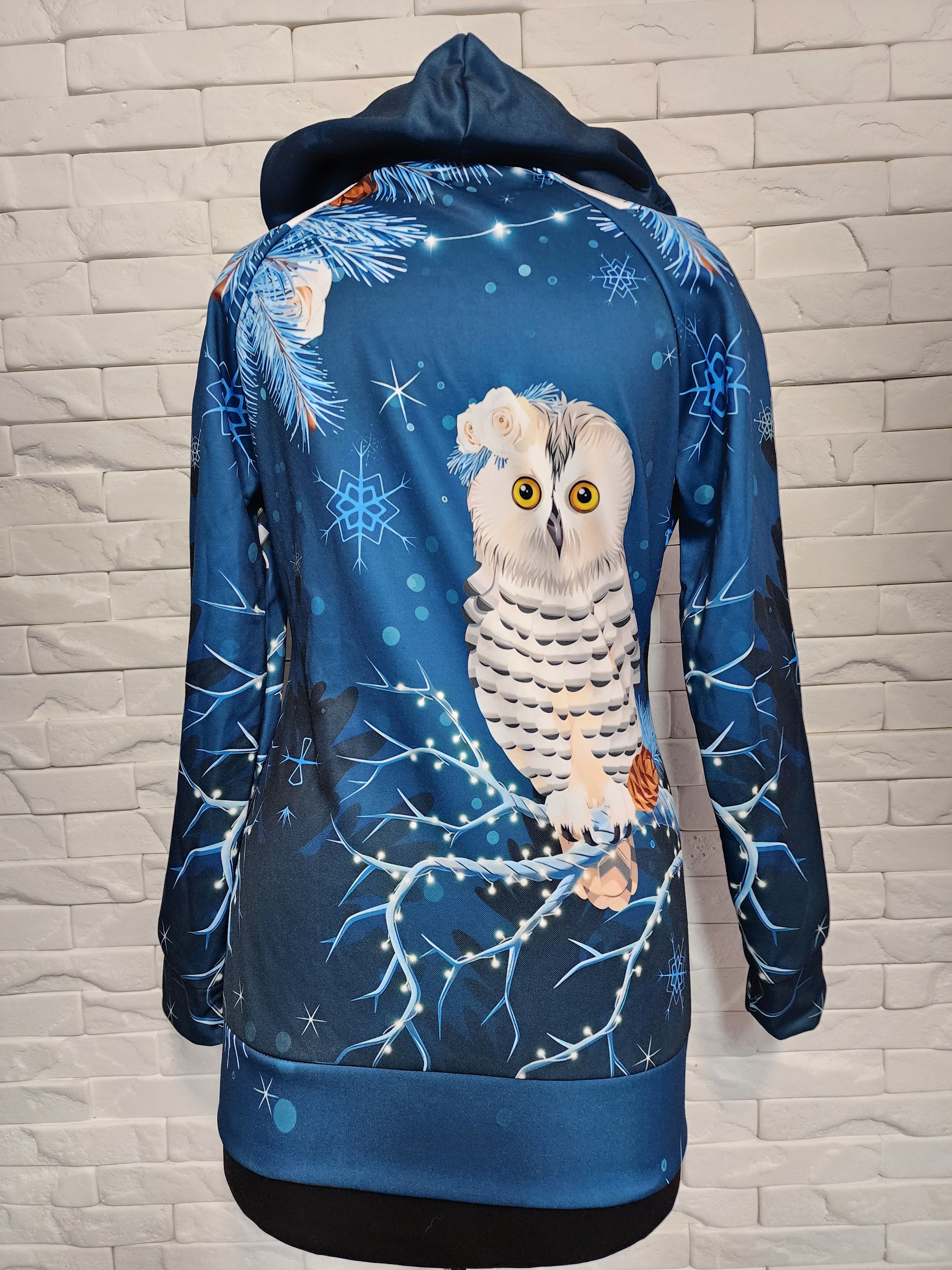 Other Sports Jacket: Women's Blue Blazer With Print. Size M / US 6-8 / IT 42-44 - 4 Thumbnail