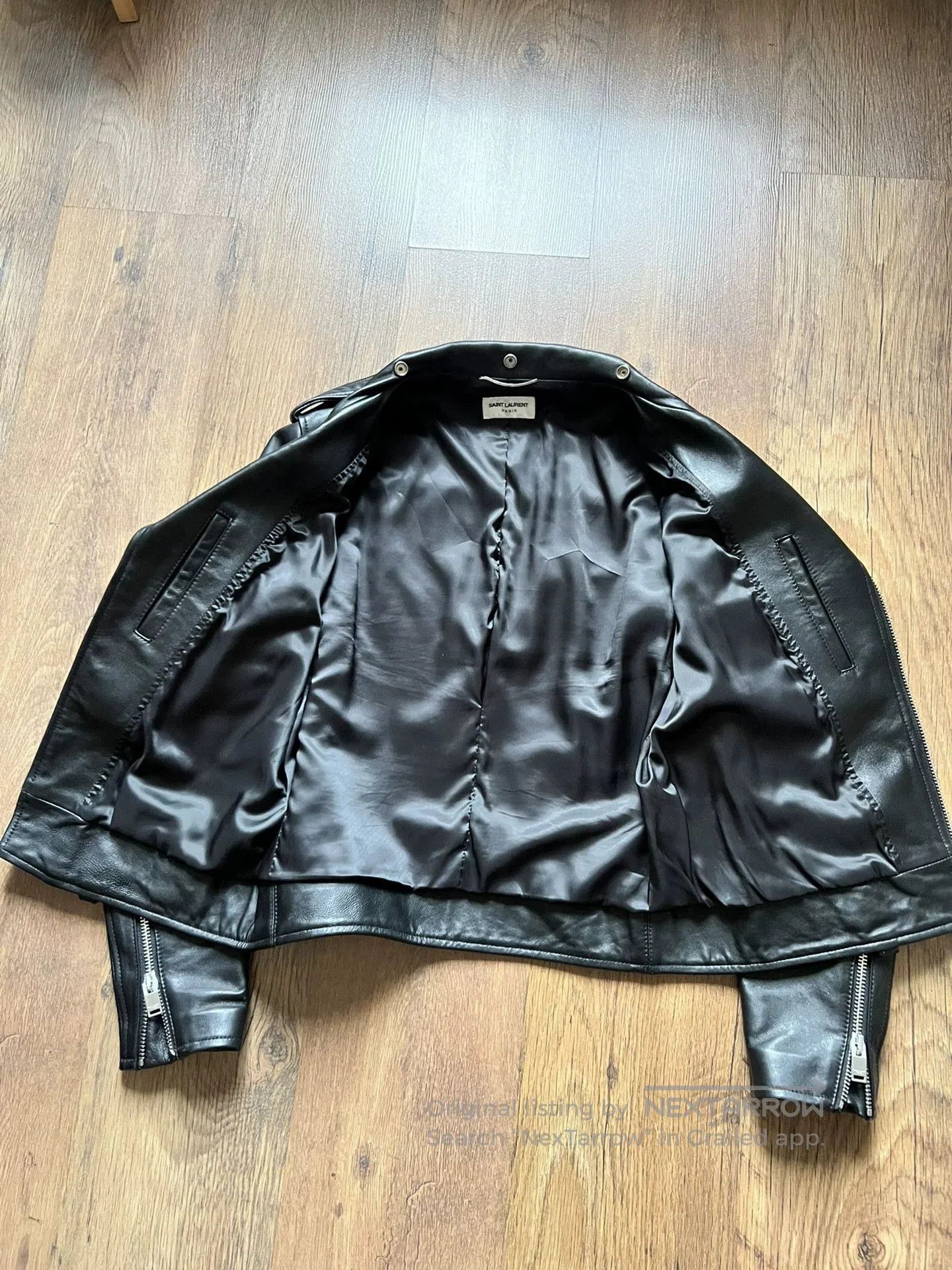 Saint Laurent Paris Saint Laurent Black Leather Biker Jacket. Size US M / EU 48-50 / 2 - 4 Thumbnail