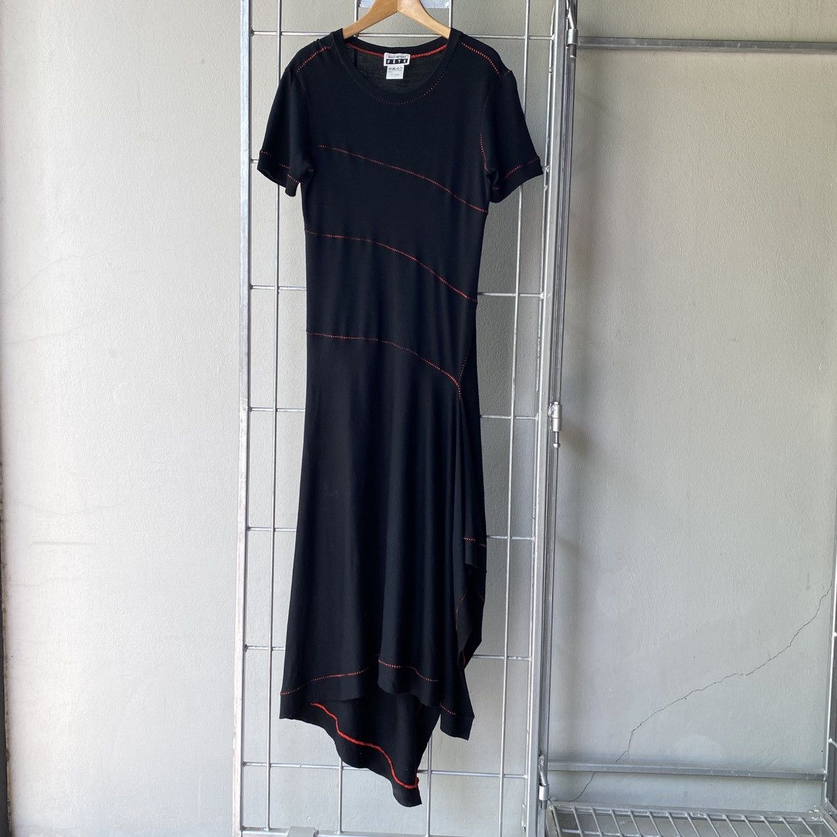 Issey Miyake ISSEY MIYAKE Black Asymmetrical Stitch Dress Size XS / US 0-2 / IT 36-38 - 1 Thumbnail