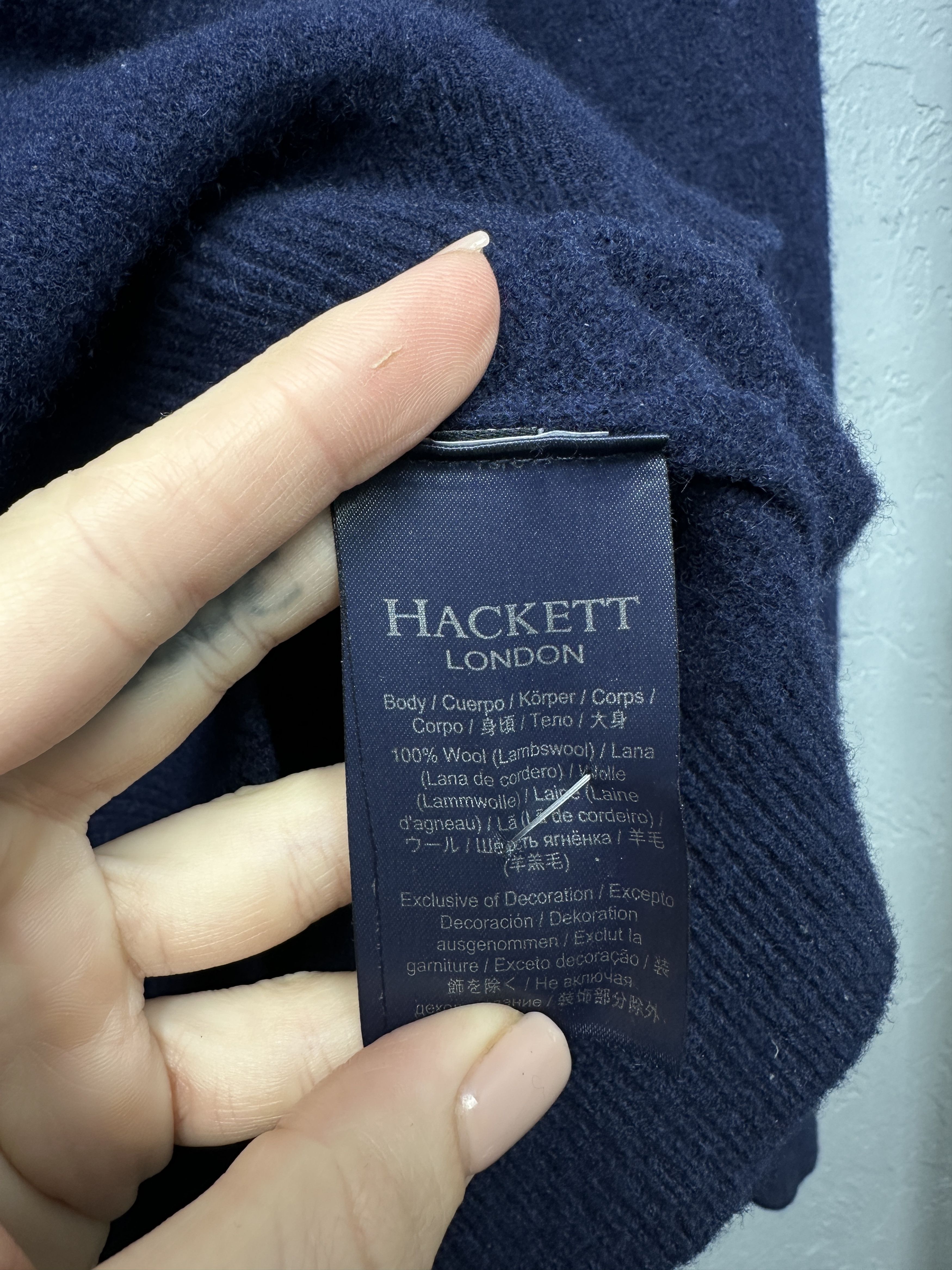 Hackett Hackett London Mens Wool Knit Crew Neck Sweater Size L Size US L / EU 52-54 / 3 - 4 Thumbnail