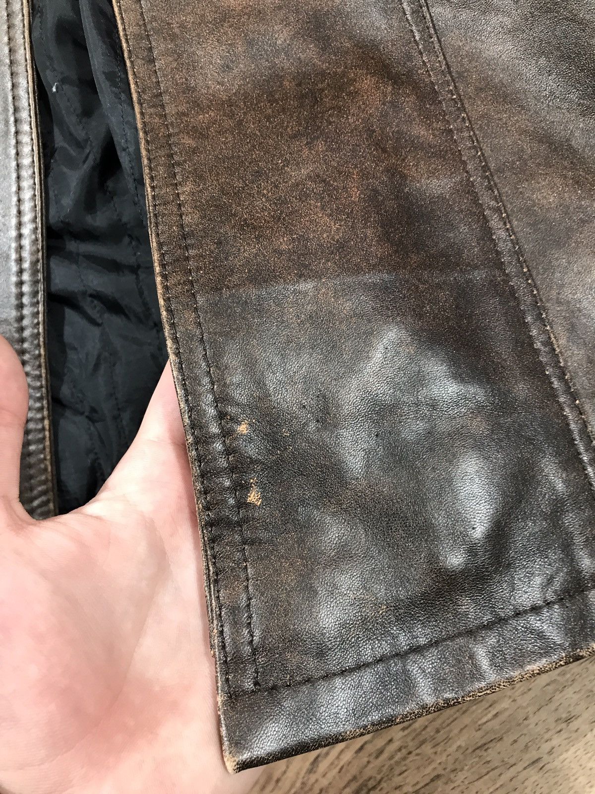 Vintage Vintage Distressed Leather Jacket Italy Size M / US 6-8 / IT 42-44 - 6 Thumbnail