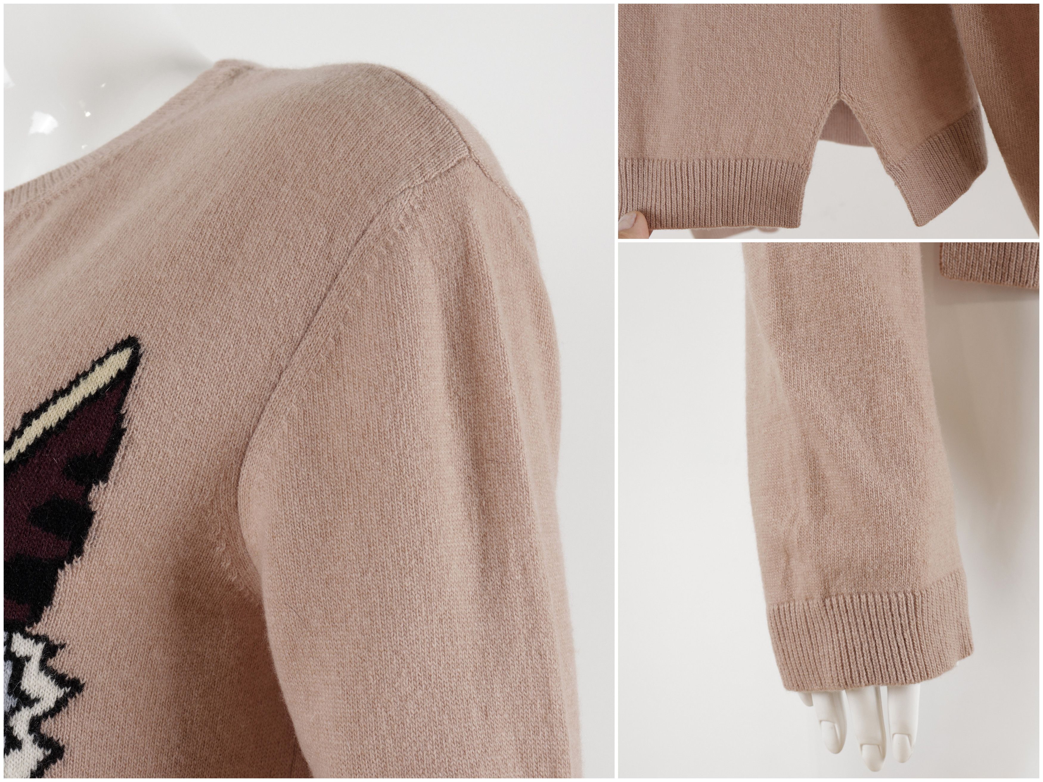 Valentino Valentino Beige Powder Wool Cashmere Tattoo Sweater Size S / US 4 / IT 40 - 8 Thumbnail