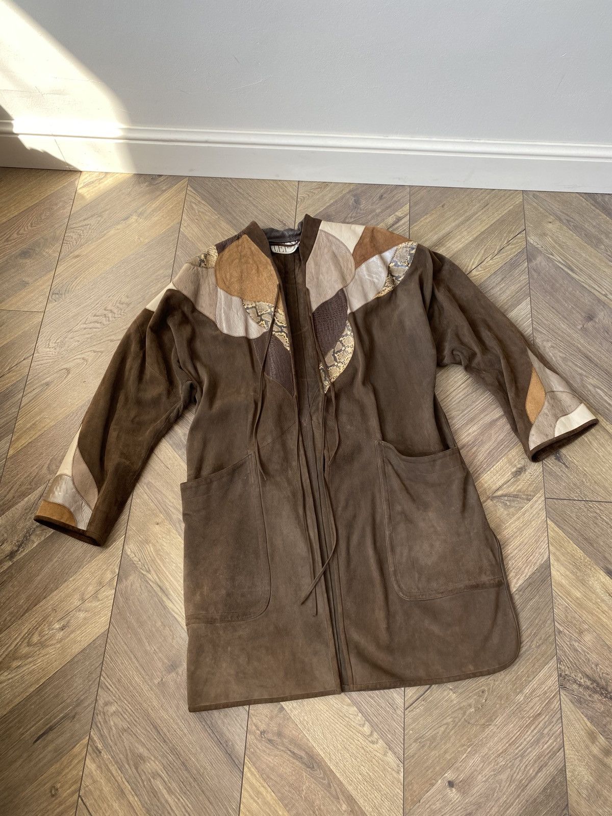 Genuine Leather Vintage Leda Suede Leather Patchwork Coat Size US M / EU 48-50 / 2 - 2 Thumbnail