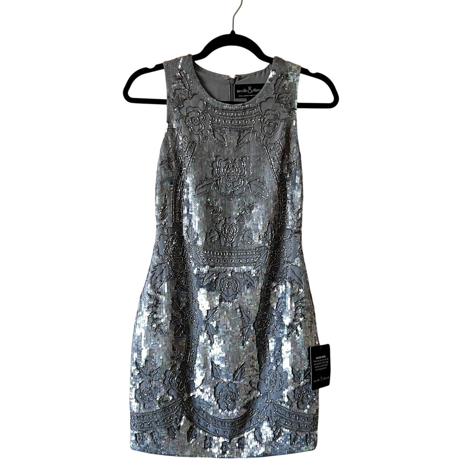 Anthropologie Needle & Thread Dust Embellished Georgette Mini dress size 6 Size M / US 6-8 / IT 42-44 - 3 Thumbnail