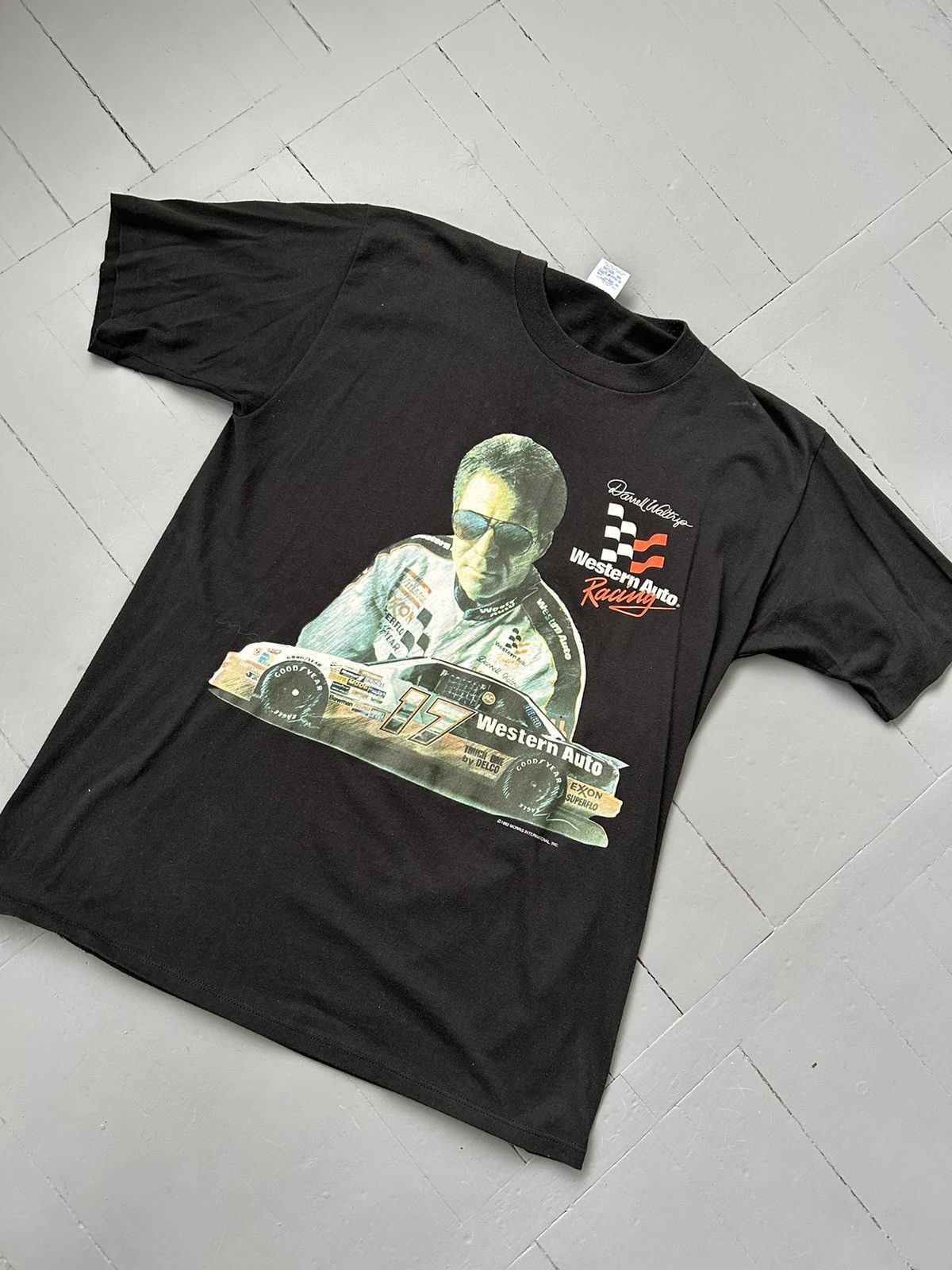 NASCAR × Vintage Darrell Waltrip western auto rare T-shirt Size US XL / EU 56 / 4 - 2 Thumbnail