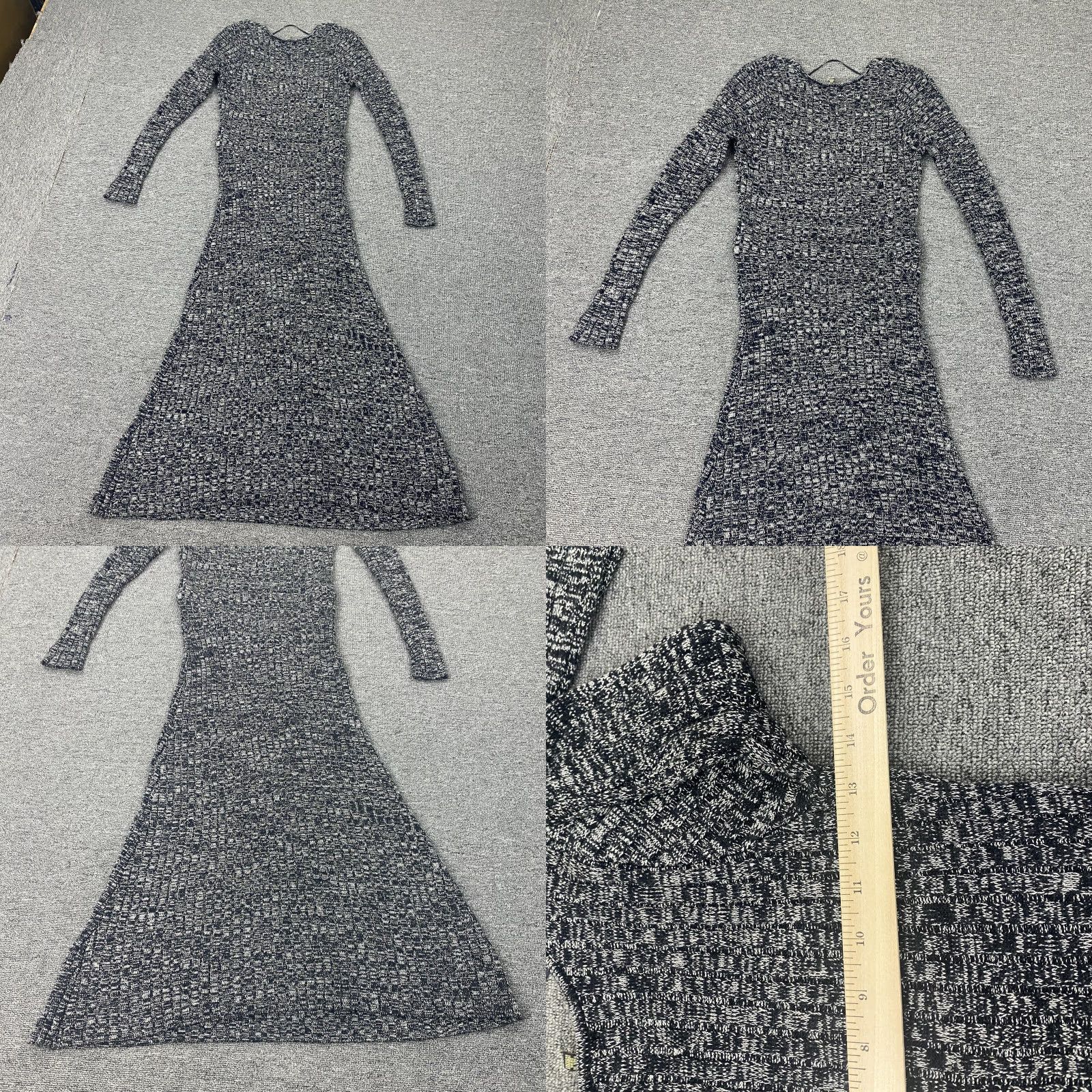 Vintage AFRM Dress Womens Large Black Geometric Cutout Long Sleeve Knit Sweater Maxi Dress Mens Womens Girls Boys Size L / US 10 / IT 46 - 8 Thumbnail