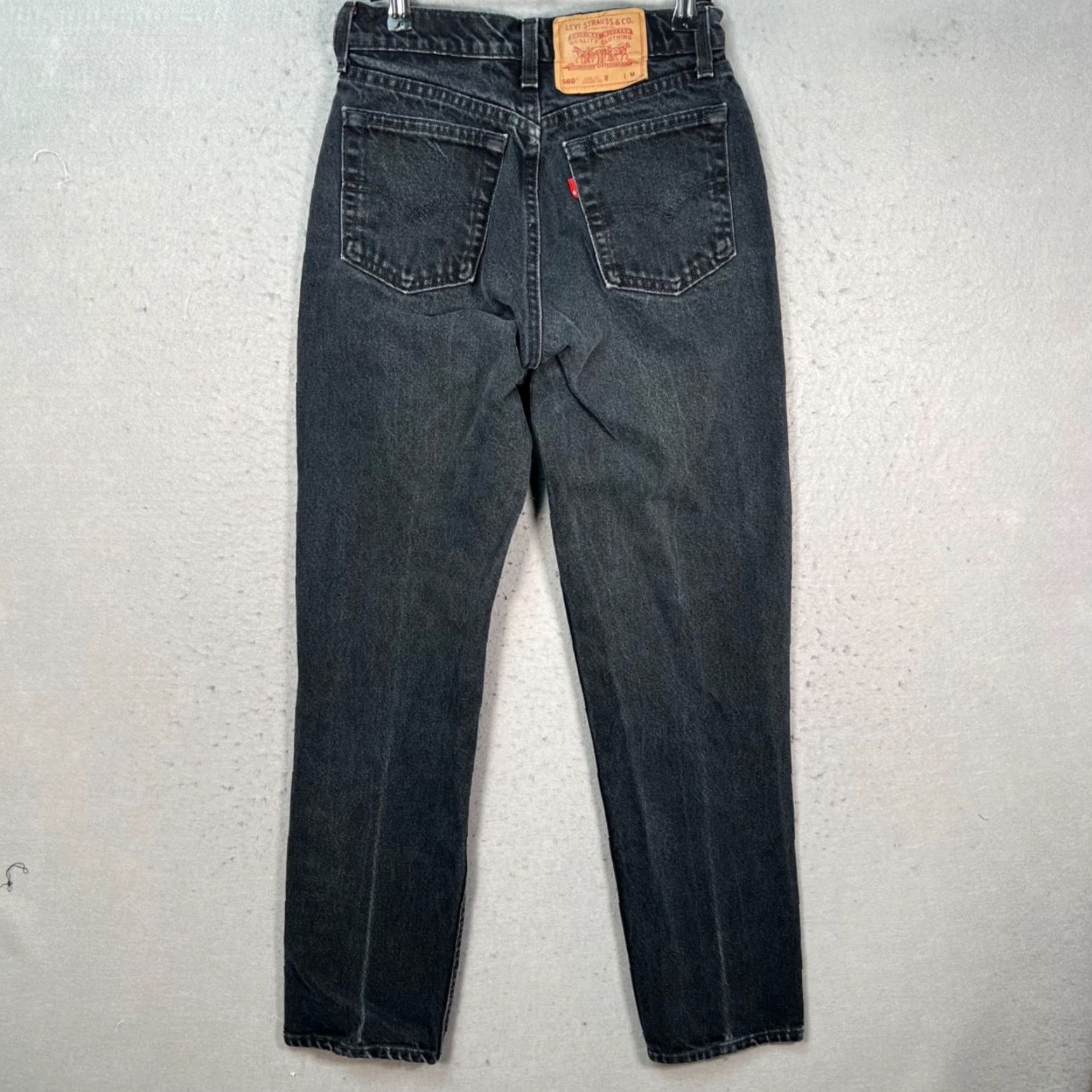 Levi's VINTAGE Levi's 560 Womens Jeans 25 x 31 Black Denim Straight Leg High Rise 560 Womens Size 42" / US 20 - 2 Thumbnail