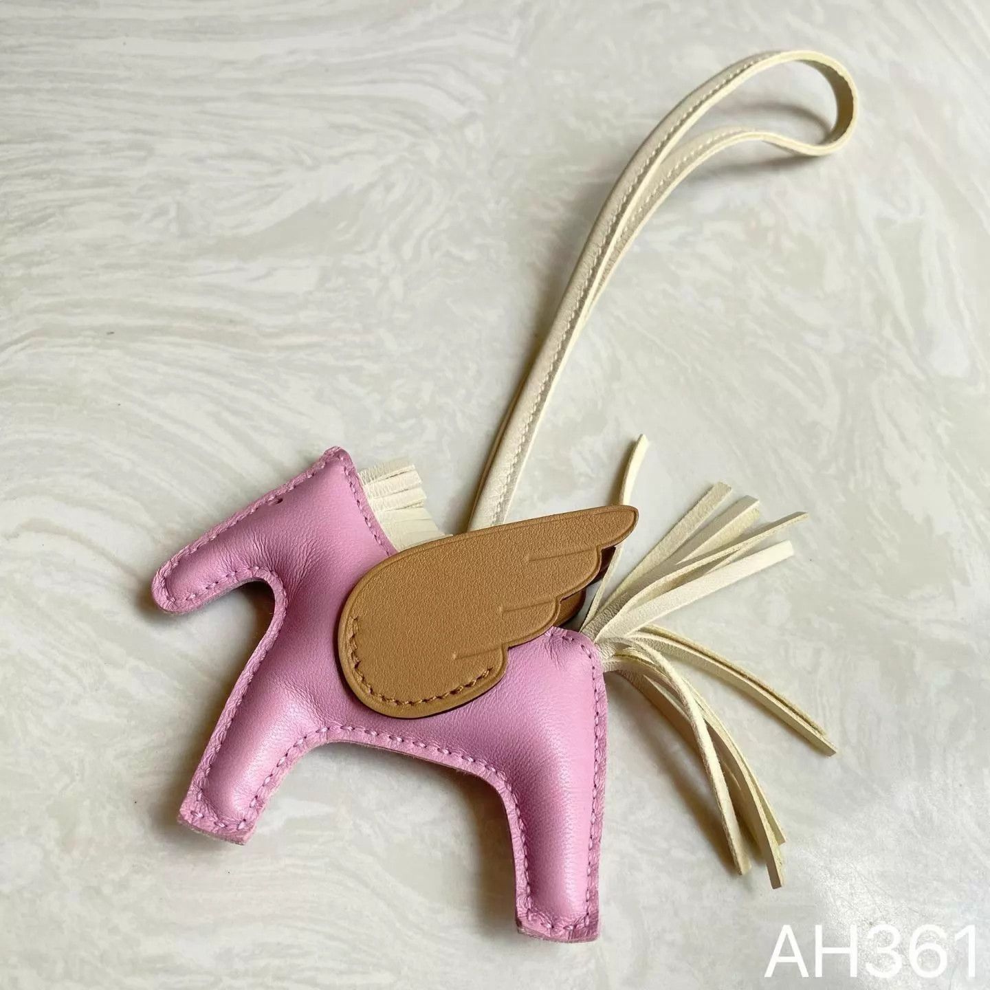 Hermes Hermes Pegasus Bag Charm Dream Pink & Biscuit Wings Z Stamp Size ONE SIZE - 3 Thumbnail