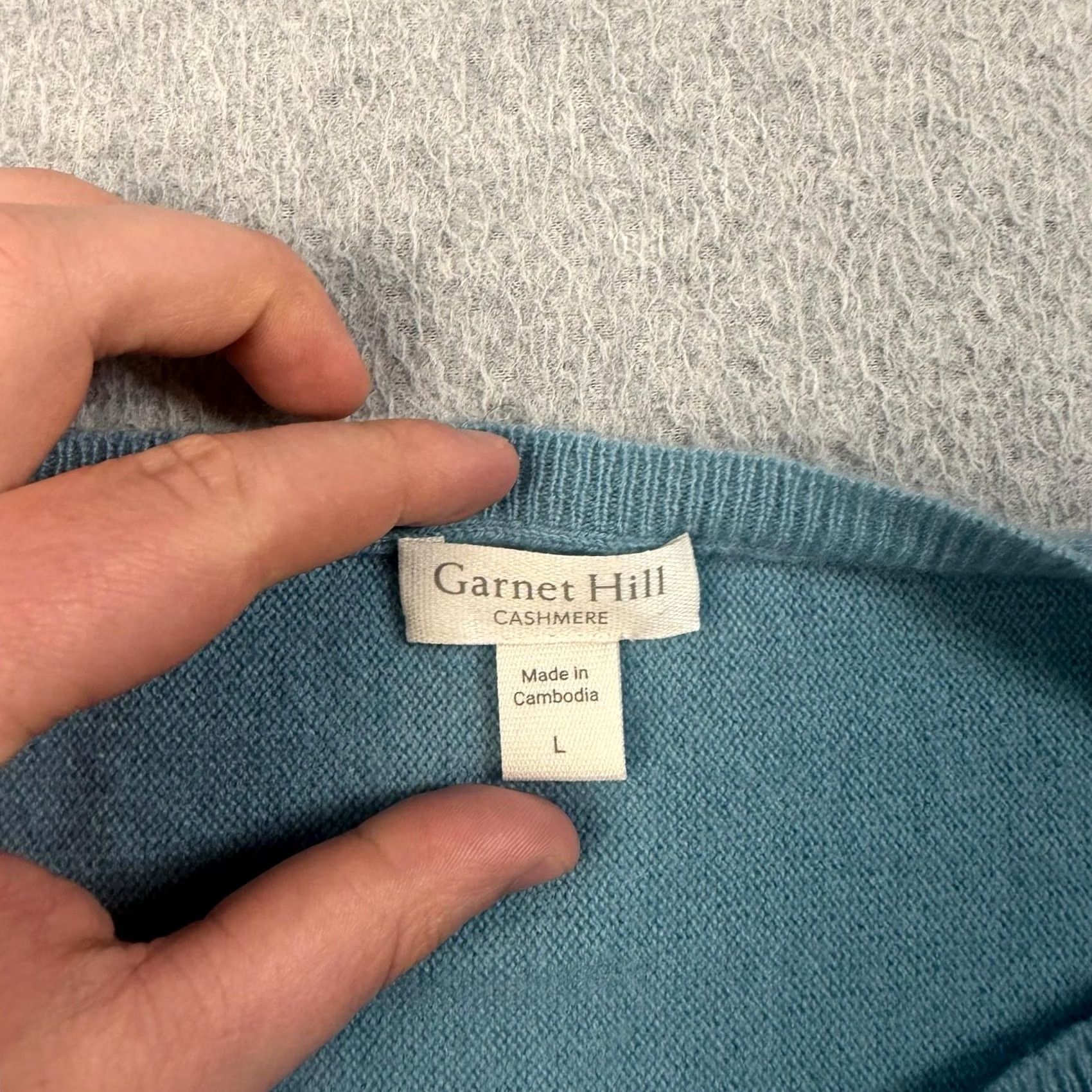 Vintage Garnet Hill Cashmere Sweater Women Large Blue Crew Neck Long Sleeve Relaxed Knit Pullover Casual Winter Size L / US 10 / IT 46 - 3 Thumbnail