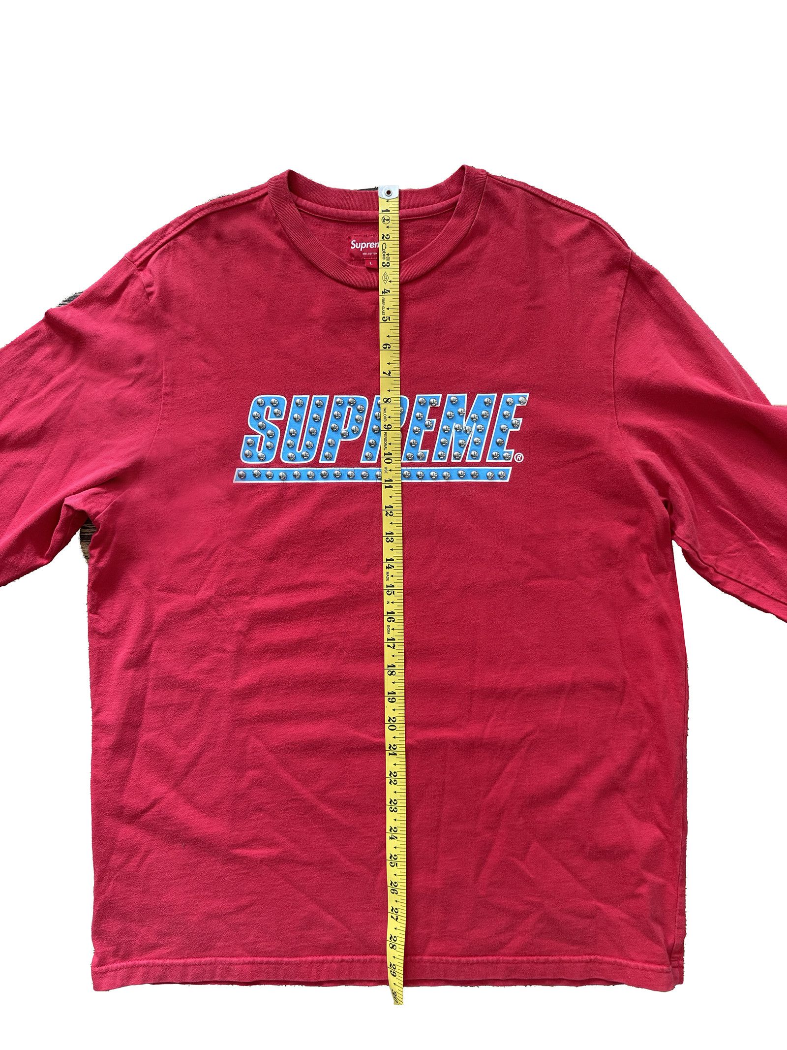 Supreme Supreme studded logo red LS sweatshirt Large Size US L / EU 52-54 / 3 - 7 Thumbnail