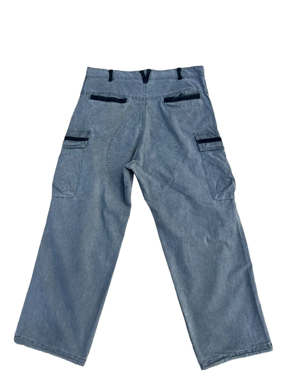 Shellac Vintage Revolver Japan Fade Grey Ripstop Baggy Cargo Trouser Size US 34 / EU 50 - 2 Thumbnail
