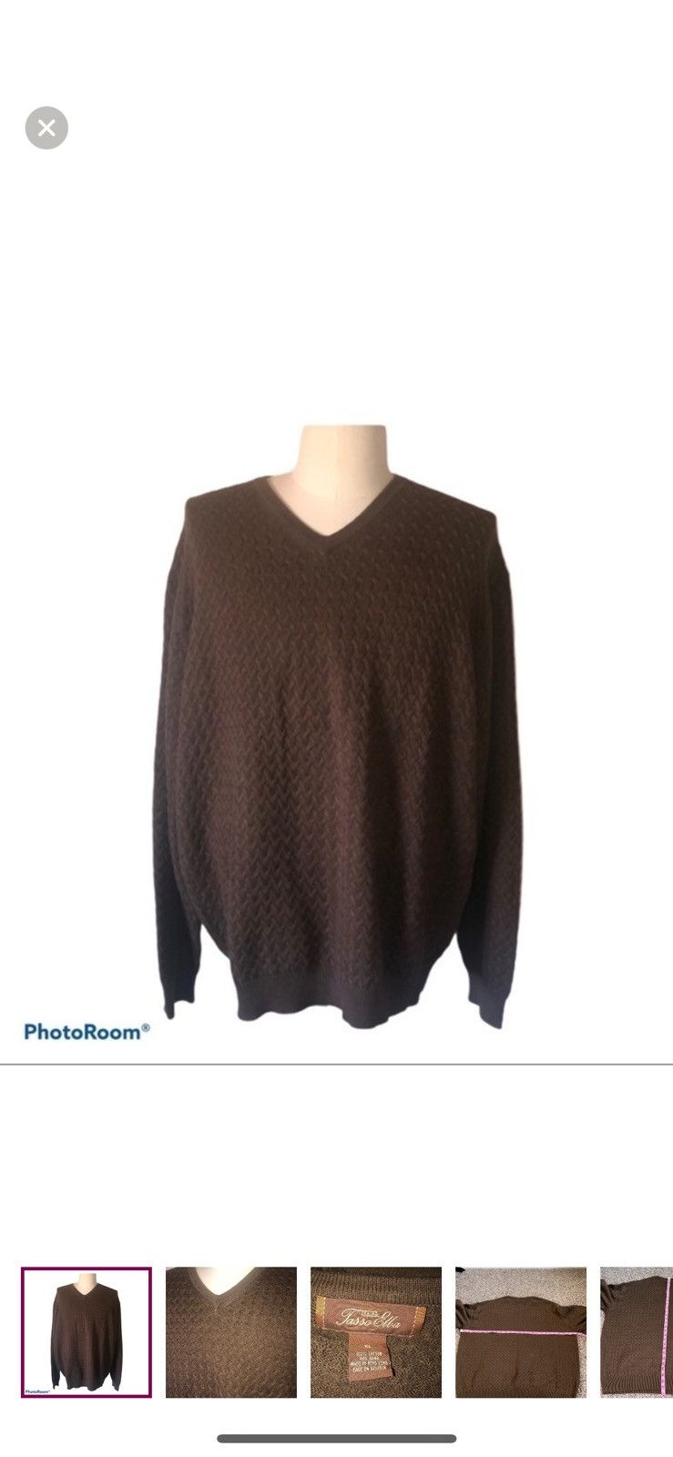 Tasso Elba Tasso Elba xl brown V neck sweater Size US XL / EU 56 / 4 - 1 Thumbnail