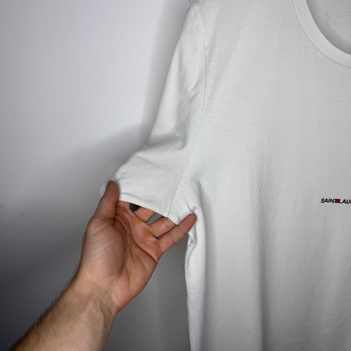 Saint Laurent Paris Saint Laurent Paris logo tee shirt Size US L / EU 52-54 / 3 - 7 Thumbnail