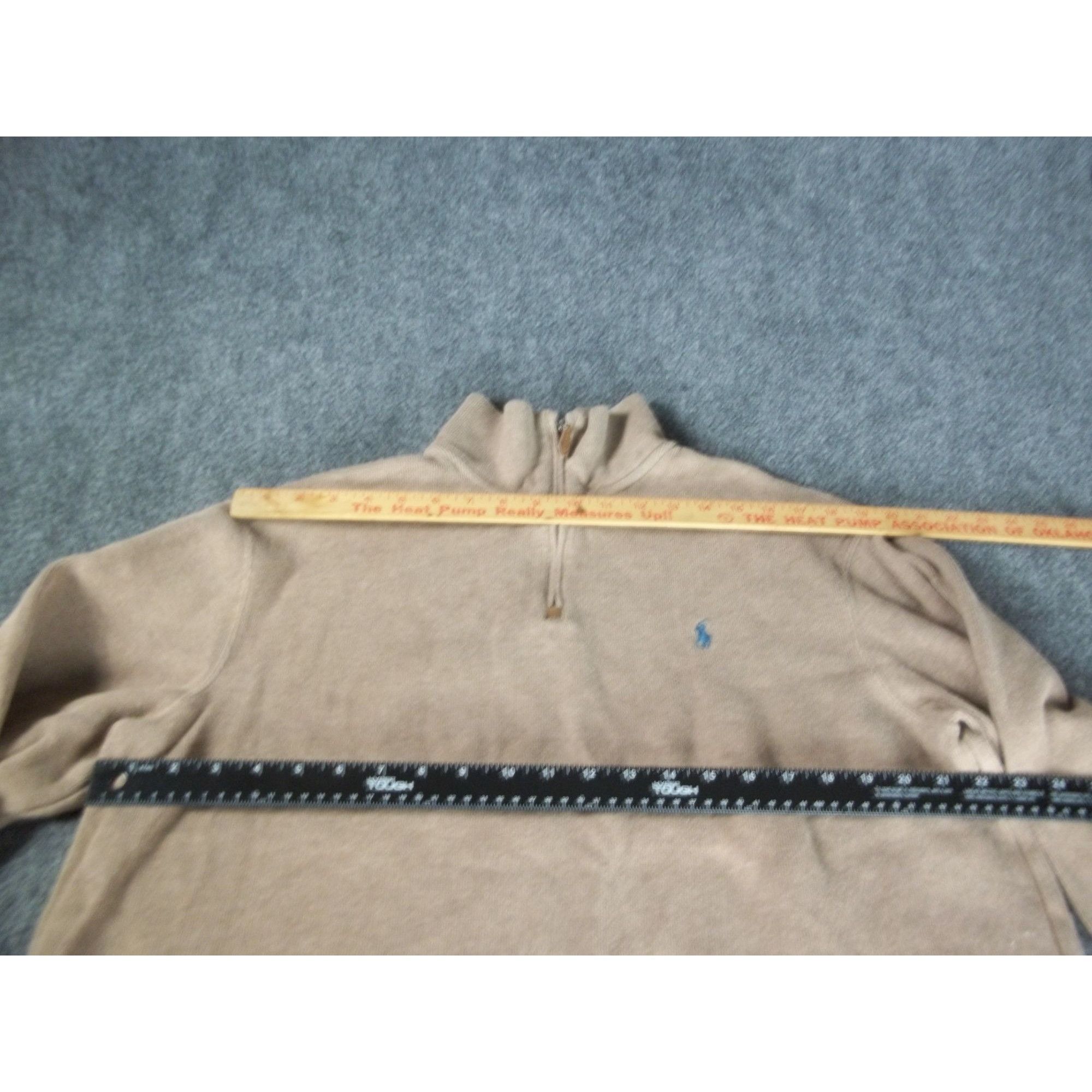 Polo Ralph Lauren Polo Ralph Lauren 1/4 Zip Pullover Men Sz XL Tan Logo Classi Size US XL / EU 56 / 4 - 4 Thumbnail