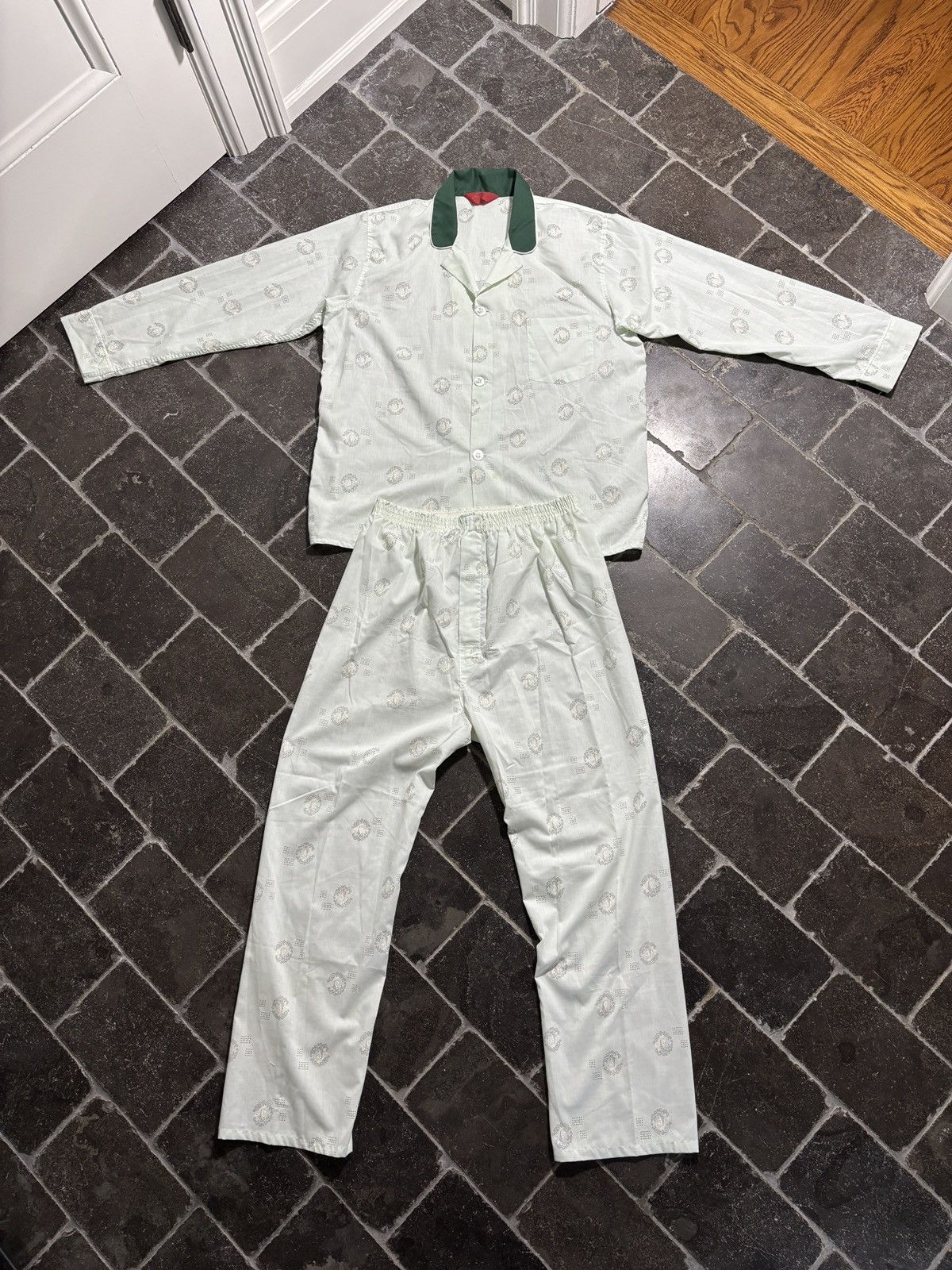 Vintage True Vintage Pajama Set 60s 70s Matching PJs Two Piece Suit Size US 32 / EU 48 - 2 Thumbnail