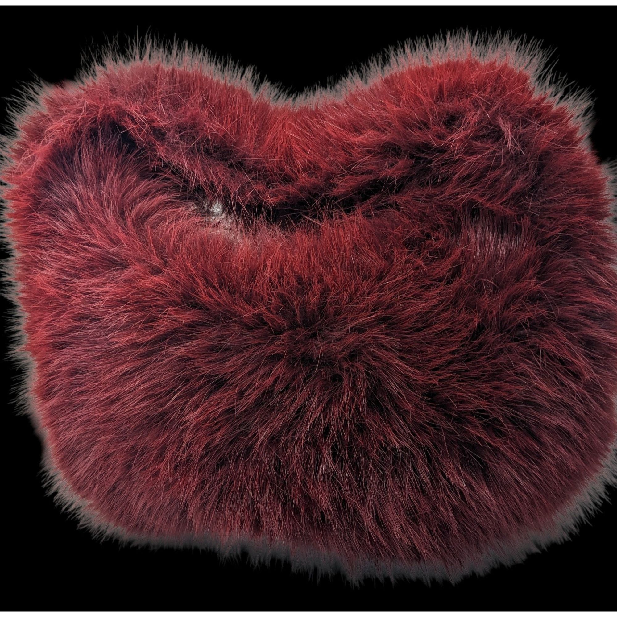 Other Faux Fur Burgundy Plush Handbag Size ONE SIZE - 1 Thumbnail