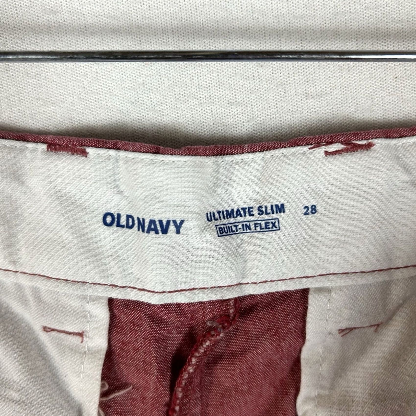 Old Navy Old Navy Slim Red Chambray Chino Shorts Men 28 Casual Flat Front Mid Rise Button Zipper Pockets 10in Inseam Size US 28 / EU 44 - 4 Thumbnail