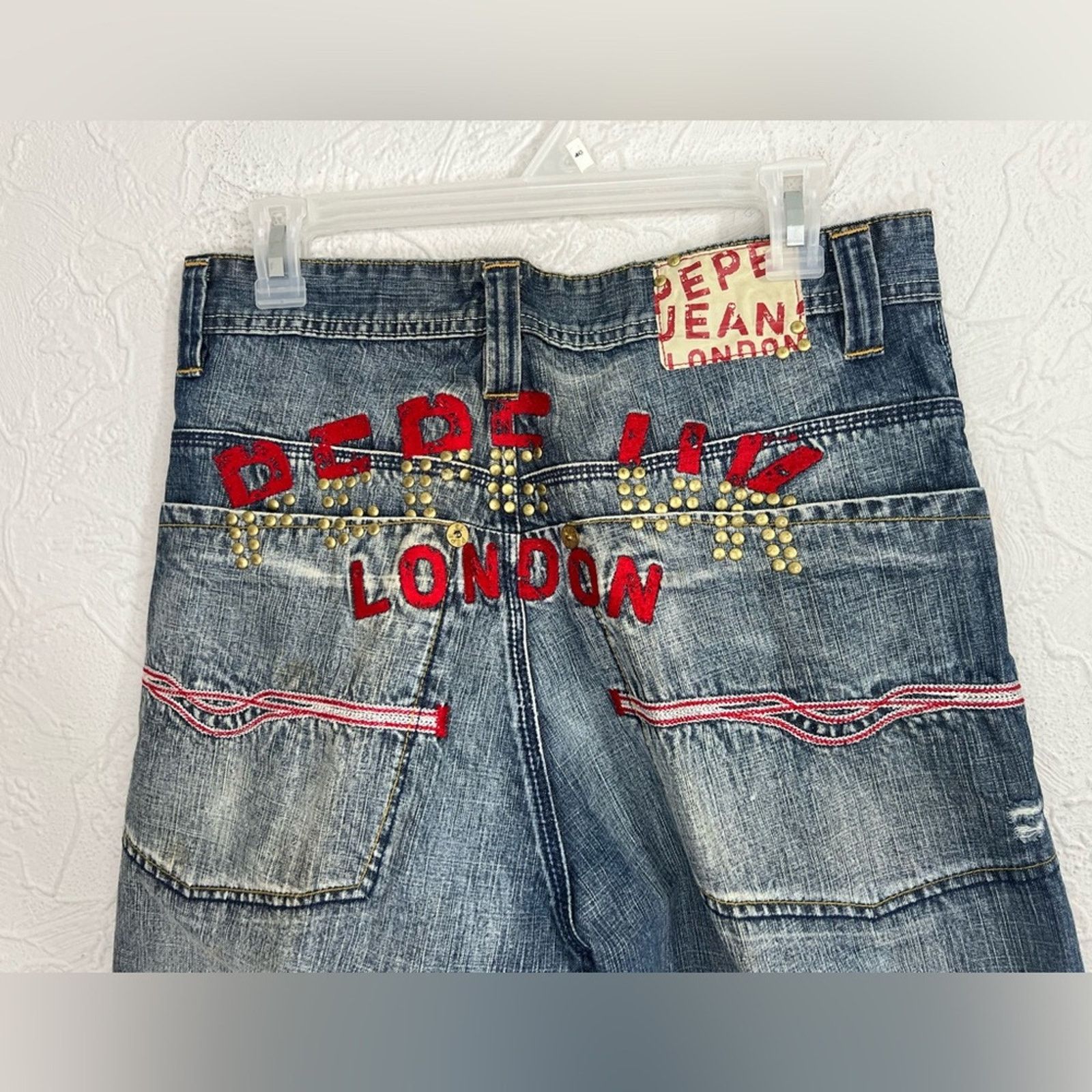 Pepe Jeans Vintage Pepe Jeans London 32x32 Embroidered Baggy 90’s RARE Size US 32 / EU 48 - 3 Thumbnail