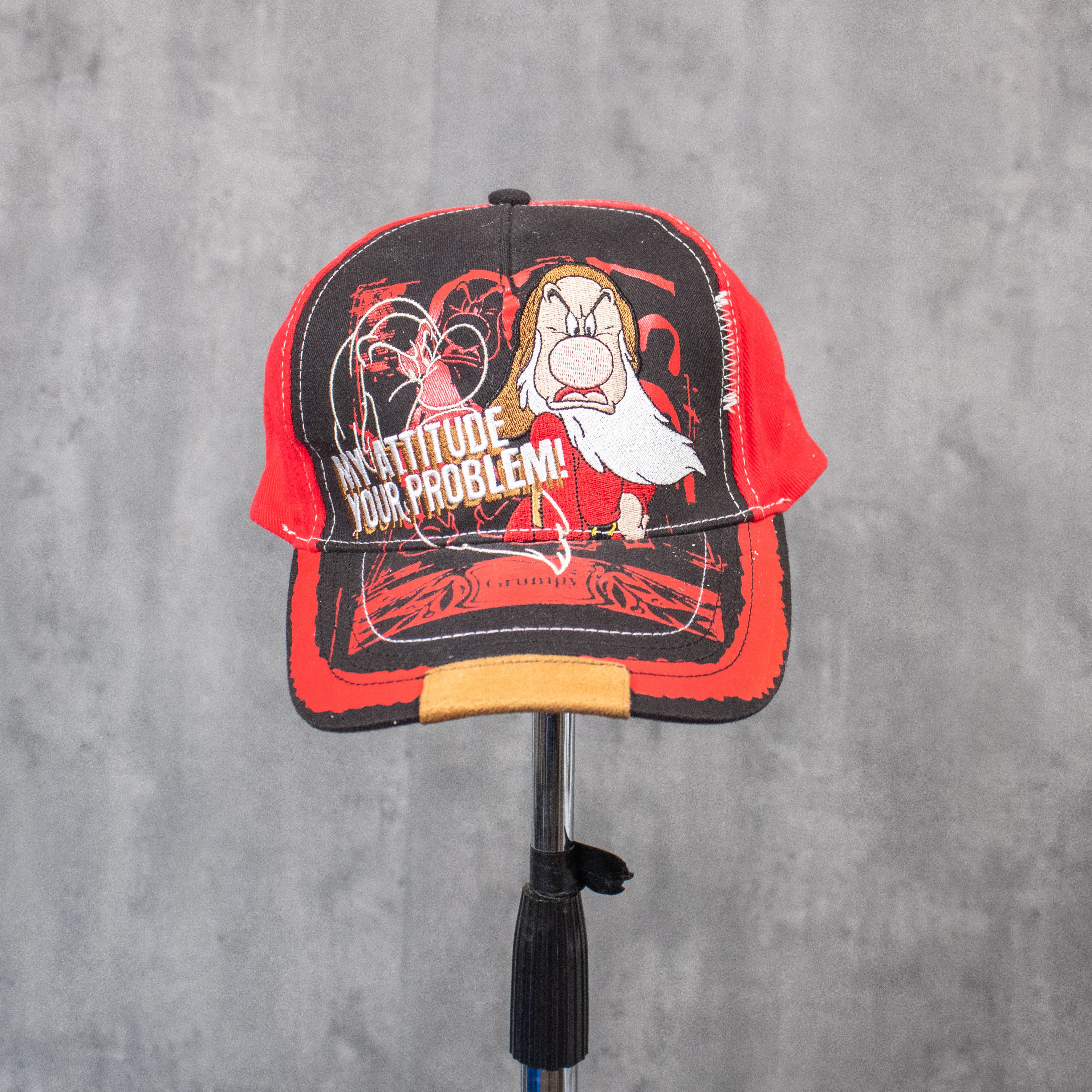 Disney Y2K 2000's Disney Grumpy Attitude Problem Black Trucker Hat Size ONE SIZE - 1 Thumbnail