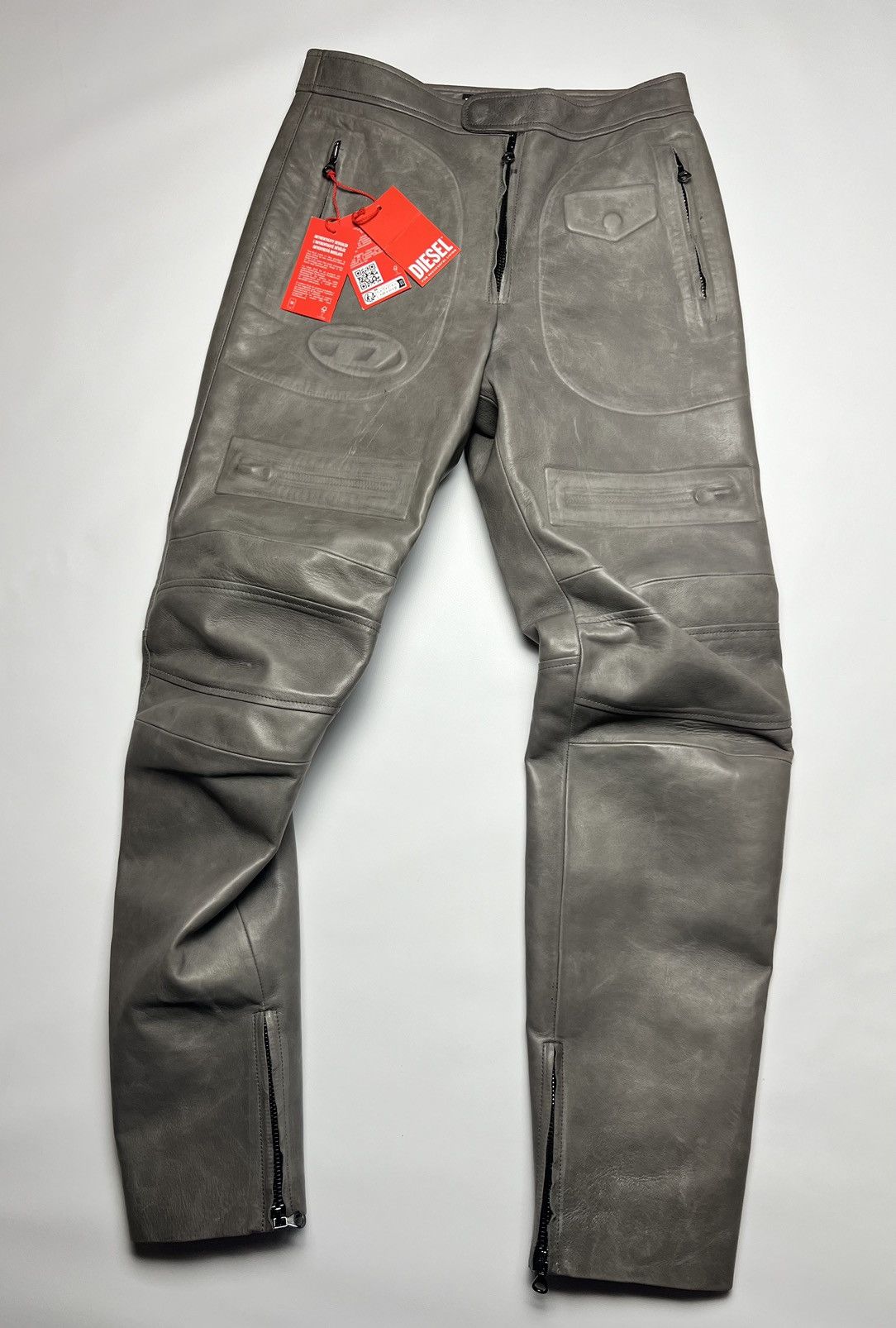 Diesel Leather P-JOSHY Pant with Trompe L' Oeil Effect Size US 31 - 20 Thumbnail