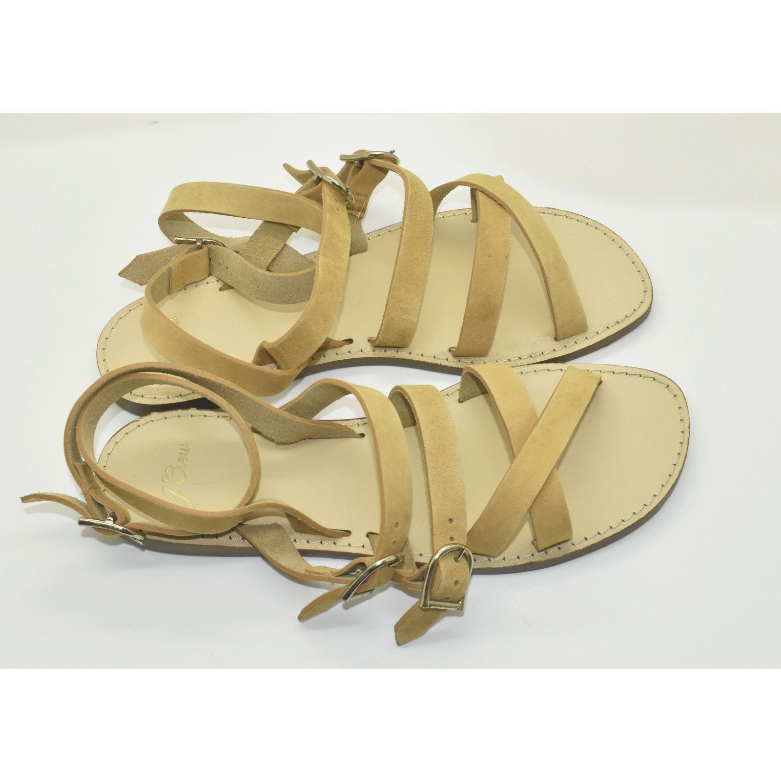 J.Crew J CREW Aria Suede Leather Buckle Strappy Flat Sandals Sz 8.5 Size US 8.5 / IT 38.5 - 1 Thumbnail