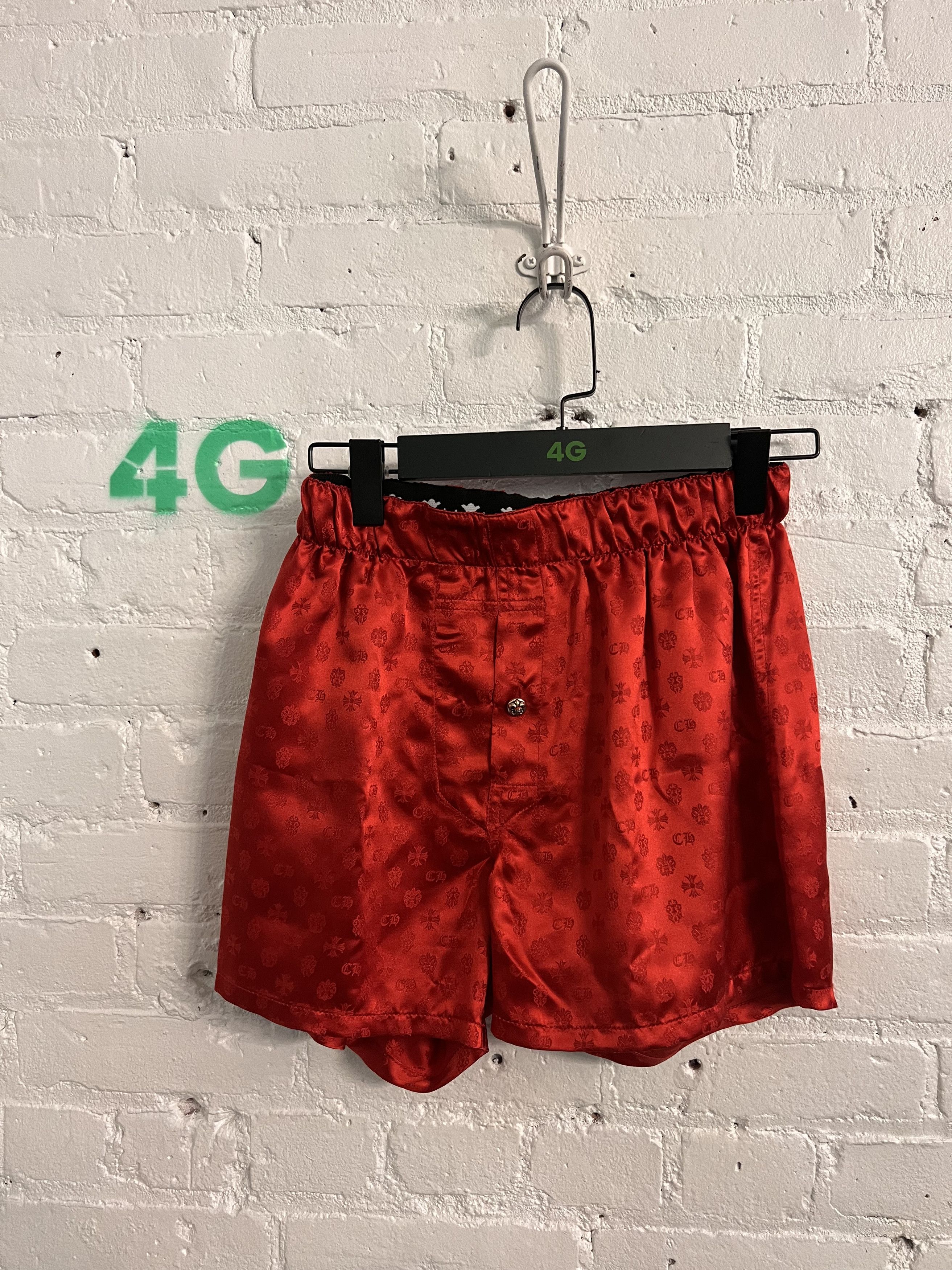 image of Chrome Hearts Red Shorts 4G Seller, Men's (Size 30)