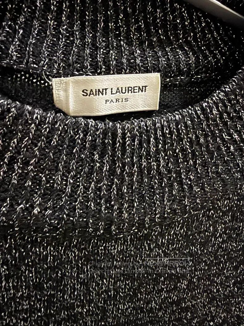 Saint Laurent Paris Saint Laurent Paris Silver Knit Top Size US M / EU 48-50 / 2 - 5 Thumbnail